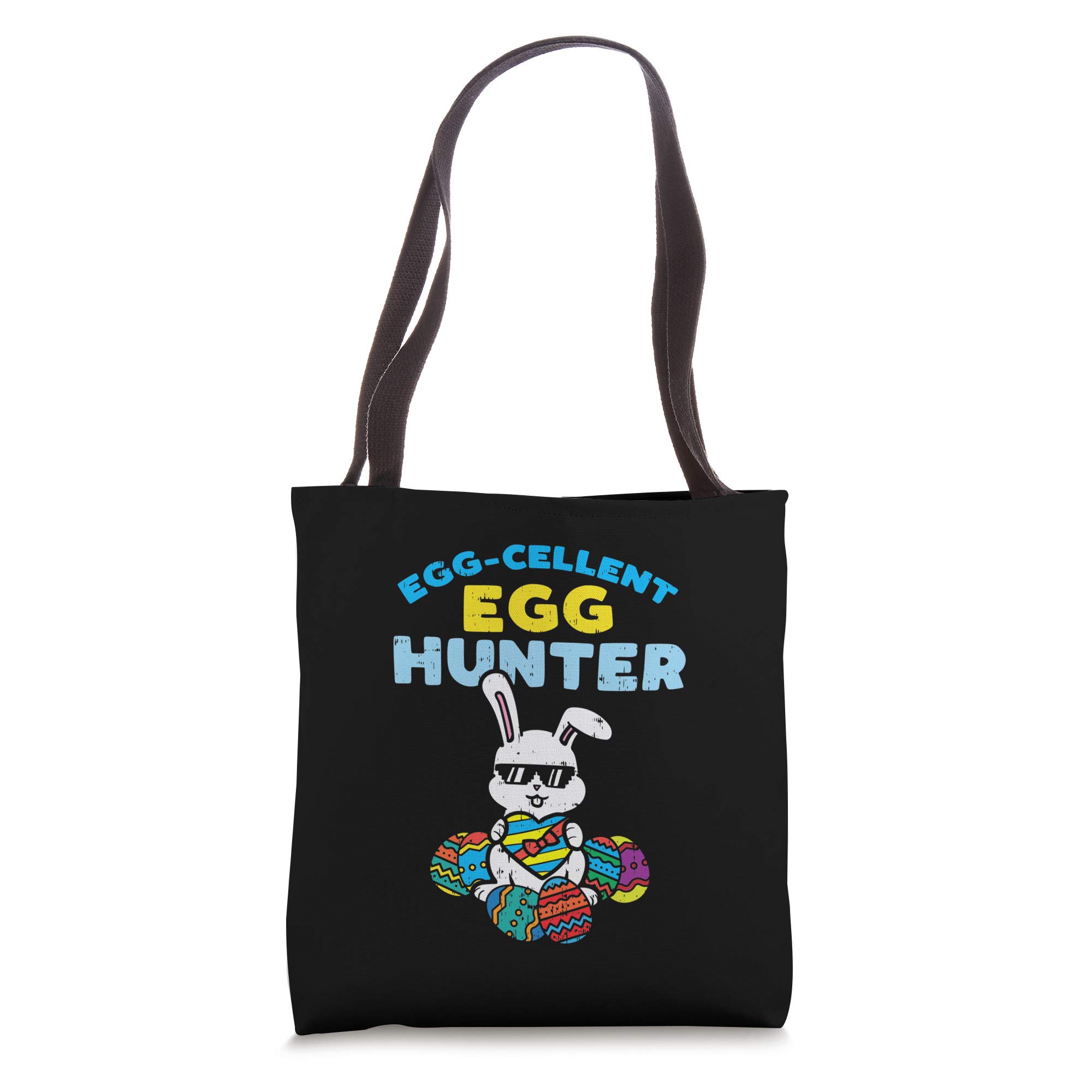Eggcelent Egg Hunter Thug Bunny Cool Easter Tote Bag for Boys - Perfect for Easter Egg Hunts, School, and Gift Giving