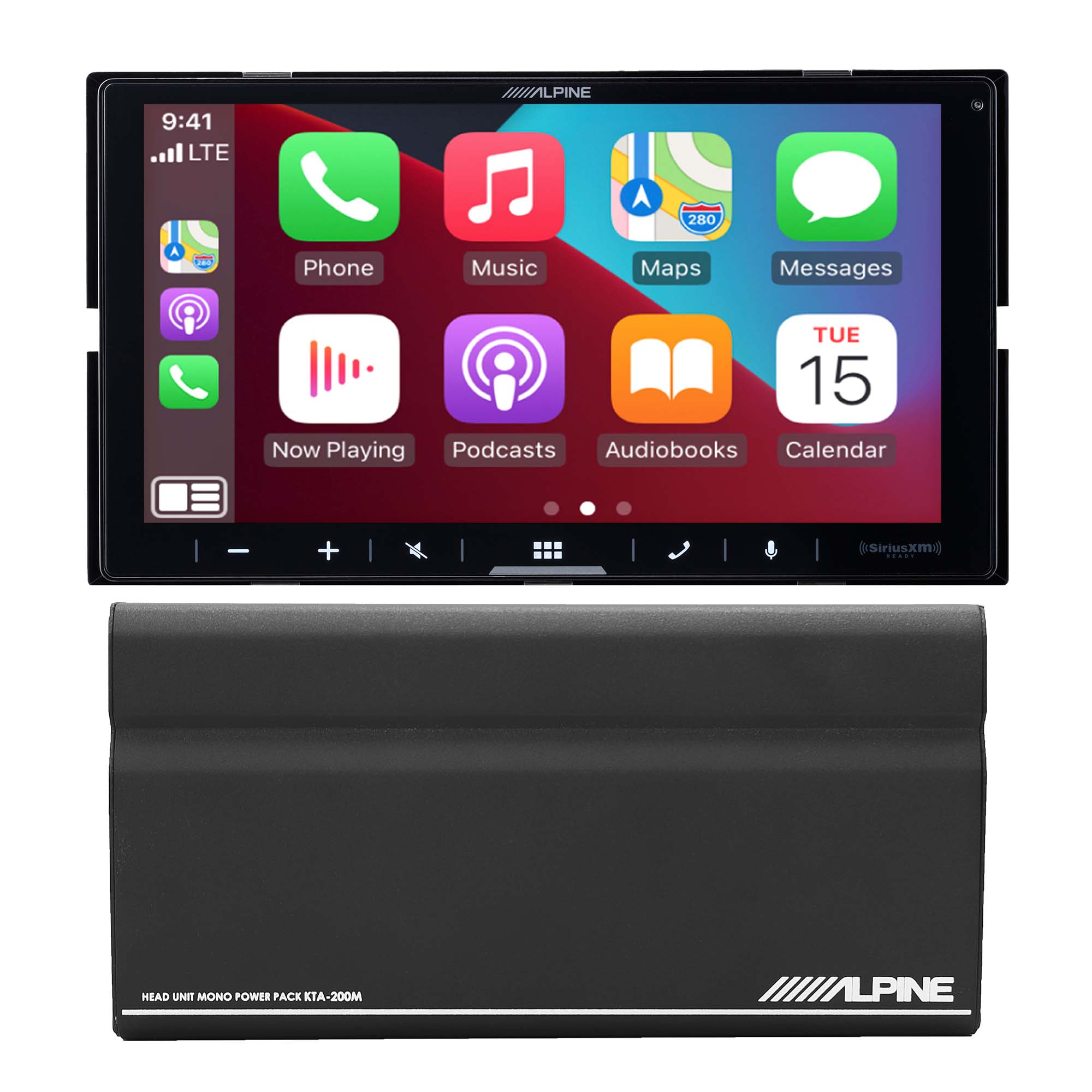 Alpine ILX W670 7 Inch Double DIN Multimedia Receiver with Apple CarPlay & Android Auto + Alpine KTA 200M PowerStack Class D Monoblock Subwoofer Amplifier Bundle - Perfect for Car Audio Upgrades & Enhanced In-Vehicle Entertainment