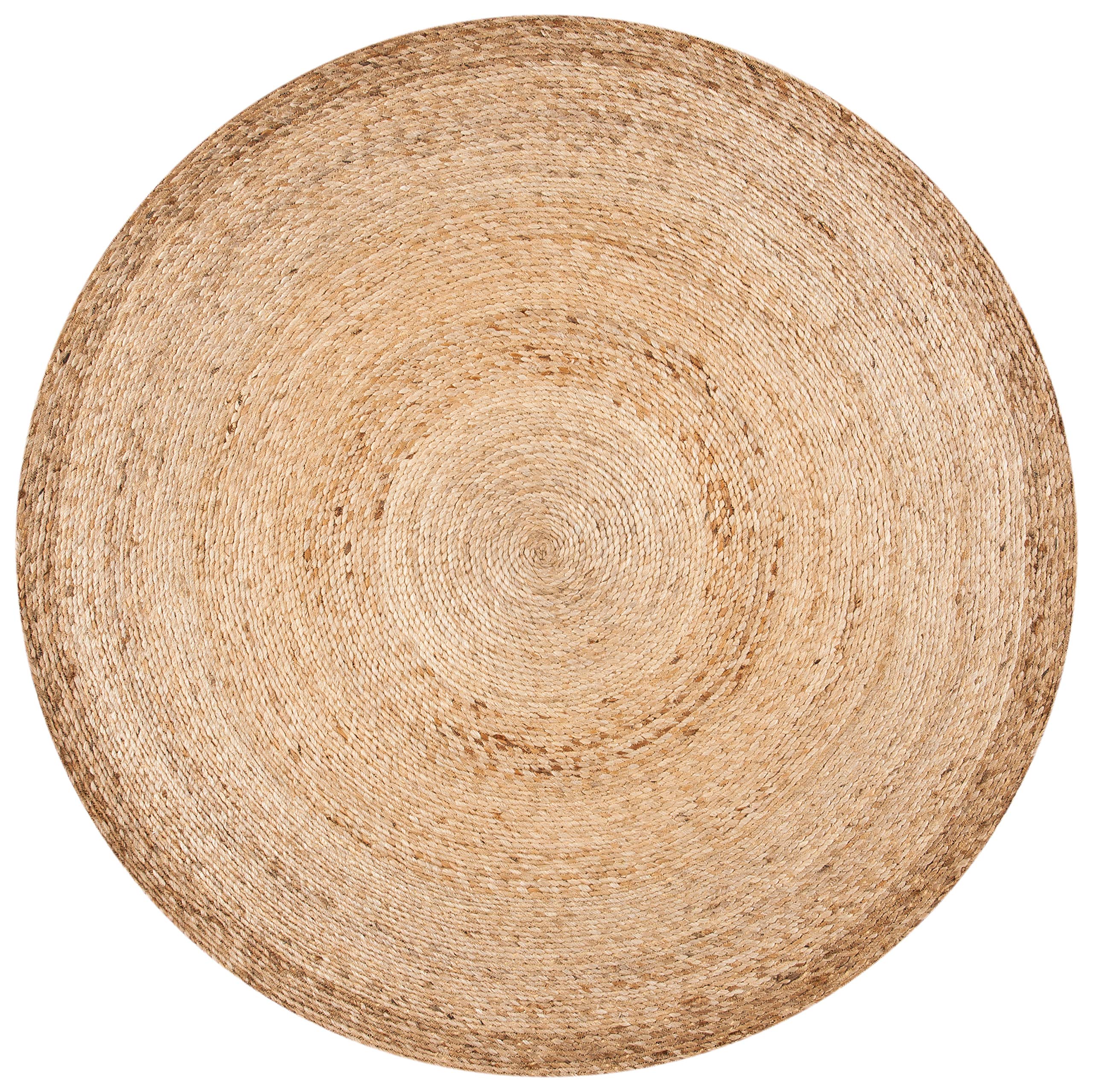 SAFAVIEH Natural Fiber Round Collection 6' Round Handmade Jute Area Rug - Boho Country Charm for Living Room, Bedroom & Home Decor
