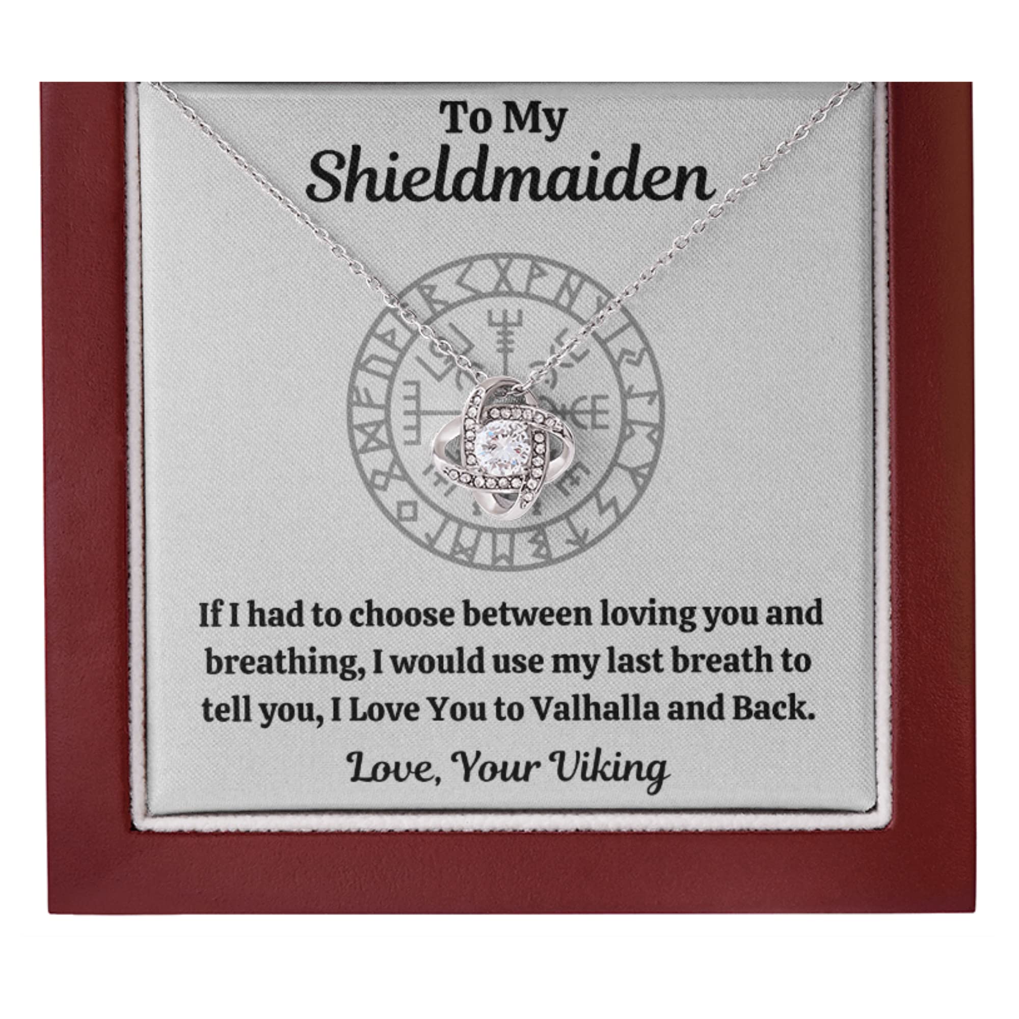 OC9 Viking Shieldmaiden Necklace for Women - Norse Jewelry Pendant with Message Card & Gift Box - Perfect for Birthdays, Anniversaries & Viking Lovers