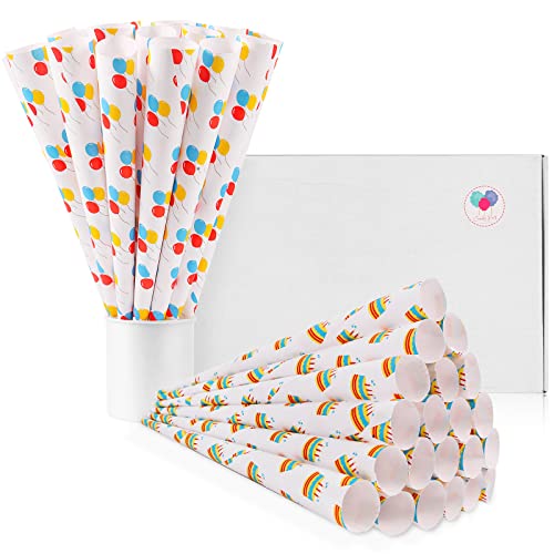 50 Pack Premium Cotton Candy Cones - Multicolor Paper Cones for Cotton Candy Machines & Candy Floss Sugar - Birthday Party Supplies & Carnival Treats - Perfect for Birthday Parties, Carnivals, and Sweet Shops