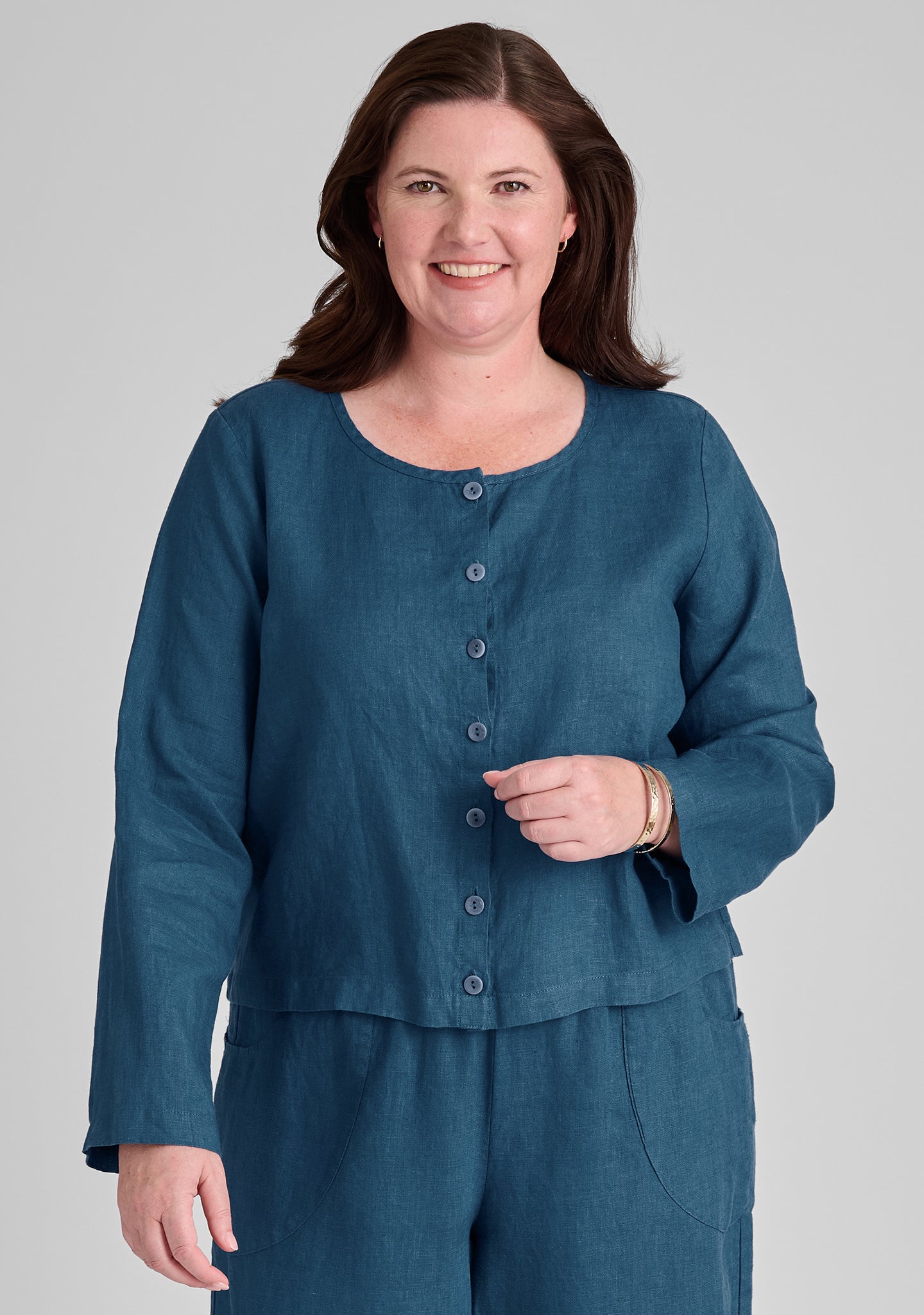 Stylish Long Sleeve Linen Cardigan Blouse for Women - Perfect for Spring Outfits & Office Wear