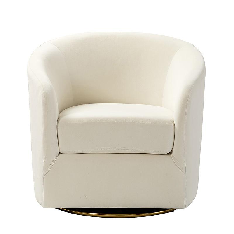 Emanuela Velvet Swivel Barrel Armchair - Modern Accent Chair for Living Room, Bedroom & Office - 360° Rotating Comfortable Lounge Chair with Soft Upholstery - Perfect for Reading, Relaxing & Home Decor