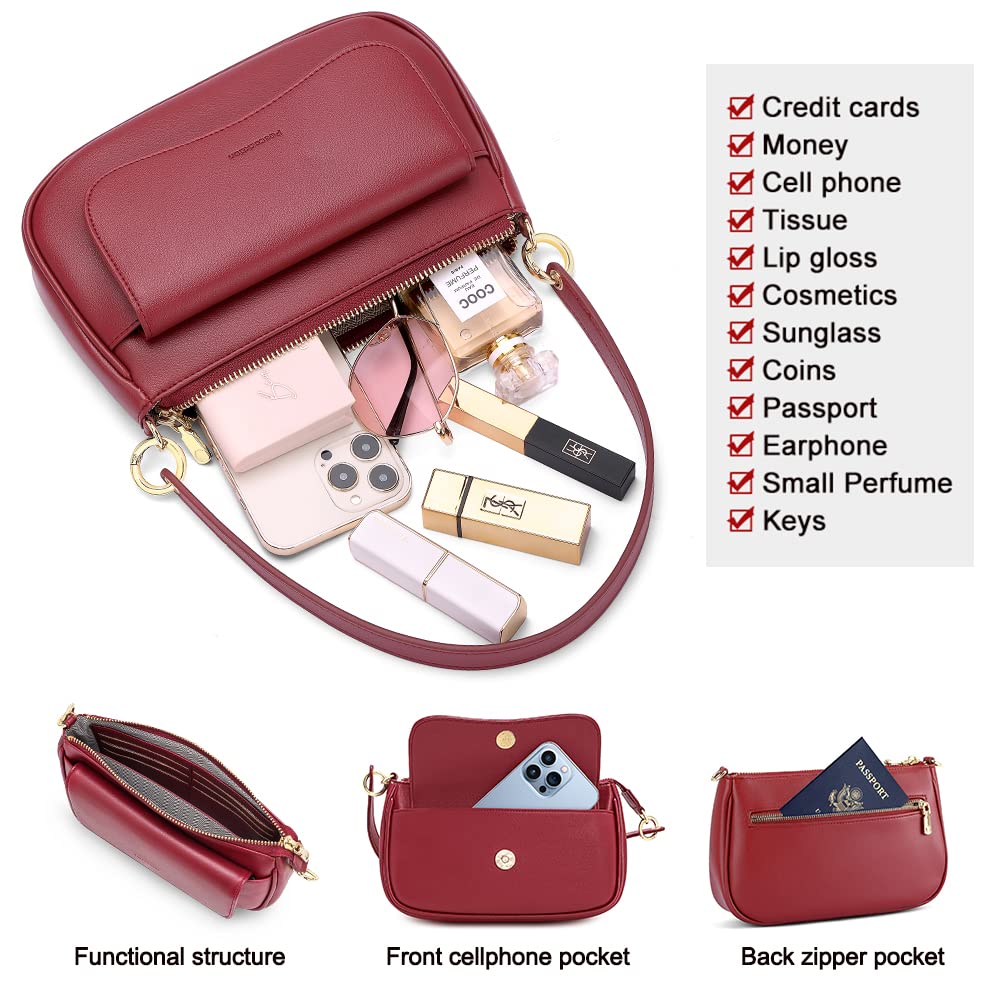 RONSIN Small Shoulder Bag for Women - Mini Crossbody Clutch Purse with Zipper Closure, Lightweight Tote Handbag for Daily Use, Travel, Shopping & Night Out