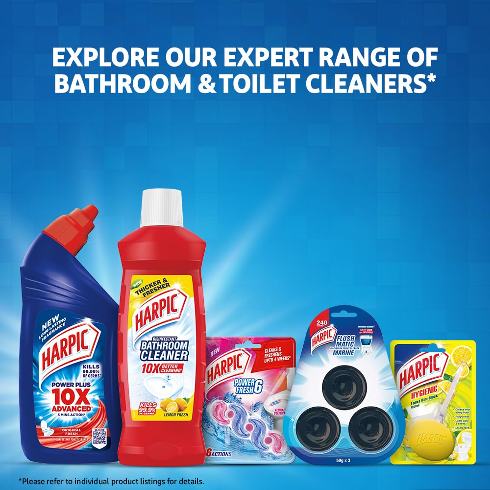 Harpic Disinfectant Toilet Cleaner Liquid - Jasmine Scent, 500ml | Kills 99.9% Germs | India's #1 Toilet Cleaner | Perfect for Bathroom & Toilet Sanitization