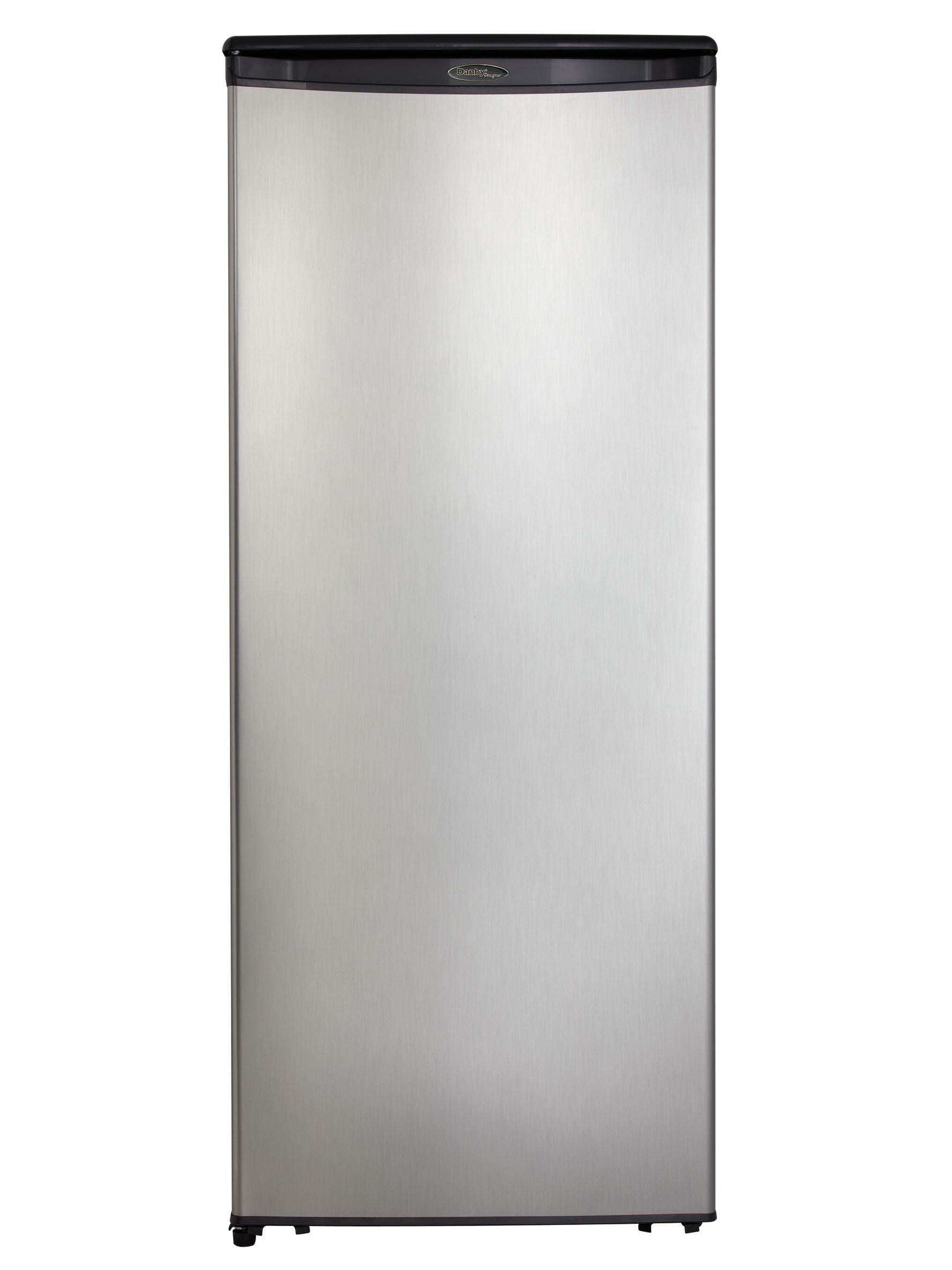 Danby DAR110A1BSLDD 11.0 cu.ft Compact Refrigerator - Stainless Steel Apartment Fridge with Freezer for Small Spaces, Dorm, Office & Kitchen