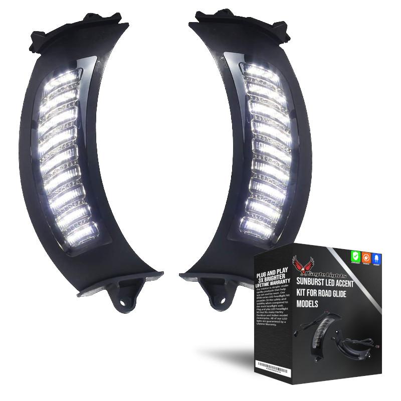 Eagle Lights LED Projection Headlight for Harley Davidson 2015+ Road Glide with Vent Insert Light Combo Kit - High Visibility Motorcycle Headlight for Night Riding & Improved Safety
