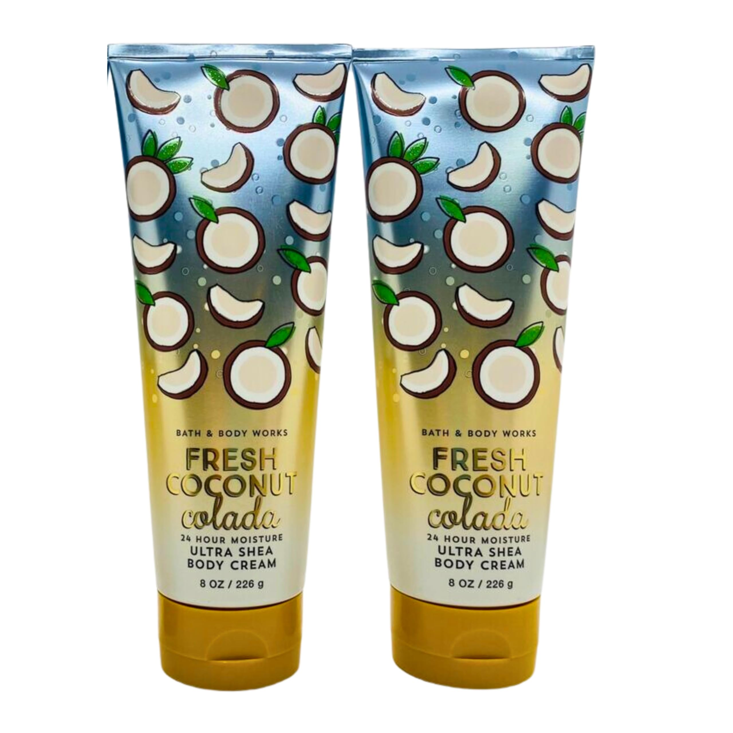 Bath & Body Works Ultra Shea Body Cream - 8oz Each, Pack of 2 - Fresh Coconut Colada Scent | Deeply Moisturizing & Nourishing for Dry Skin | Perfect for Daily Use, Spa Days & Gift Giving