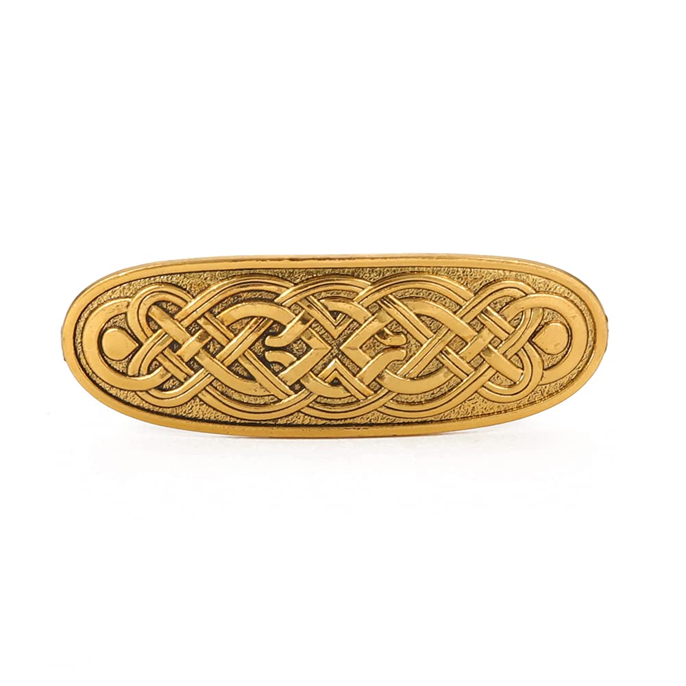 Celtic Knot Hair Barrettes - Large Handcrafted Vintage Metal Hair Clips for Women | Retro French Hairpins, Viking Hair Accessories | Lightweight Hair Jewelry for Daily Wear, Weddings & Medieval Events