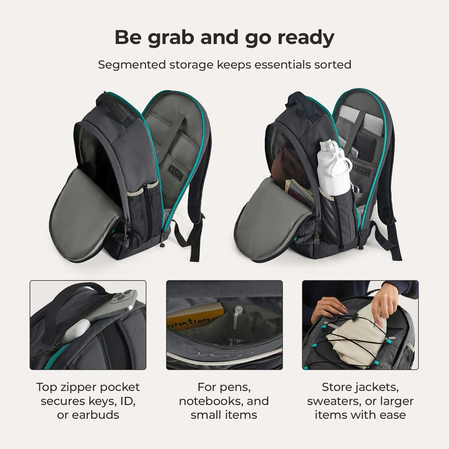15.6 Inch Laptop Backpack for Men & Women - Waterproof Travel Backpack with USB Charging Port - Perfect for Work, School, and Business Trips