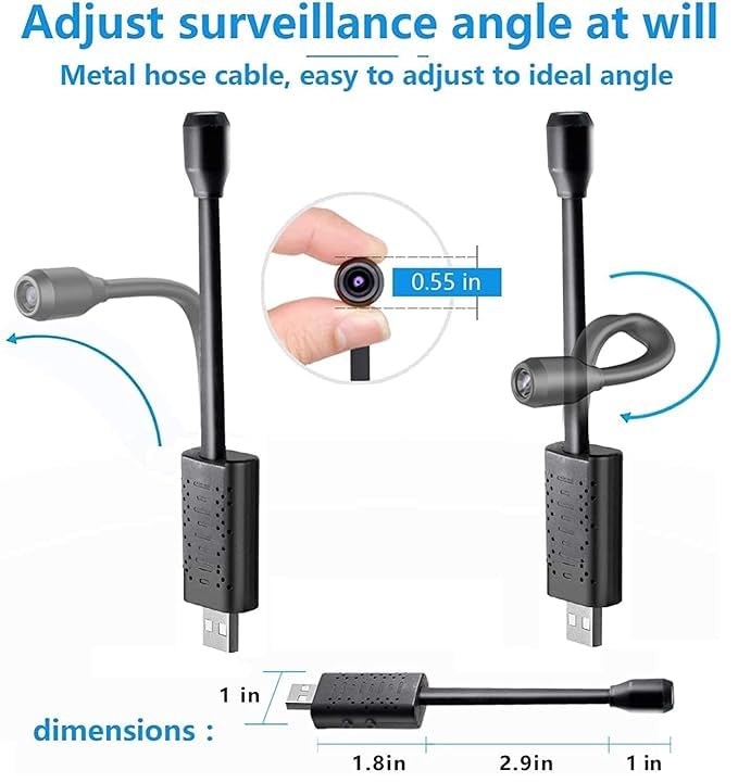 1080P Flexible Neck Wireless Security Camera with Motion Detection - Indoor/Outdoor Wi-Fi Surveillance for Home, Office & Baby Monitoring | Night Vision, Live View & Mobile Alerts