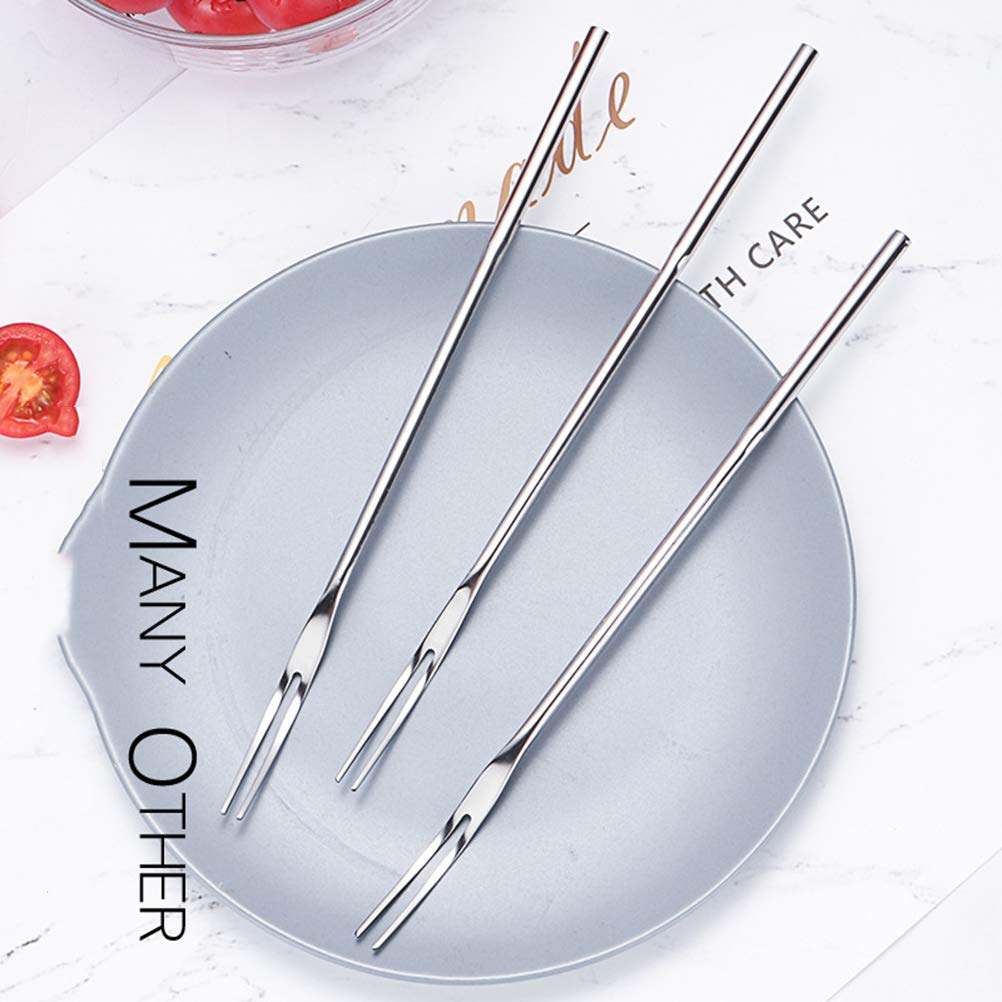 DOITOOL 2-Pack Stainless Steel Two-Tine Dessert Forks - Elegant Cake & Fruit Forks for Banquets, Weddings, Tea Parties & Afternoon Tea (Perfect for Cakes, Fruits, Pastries & Desserts)