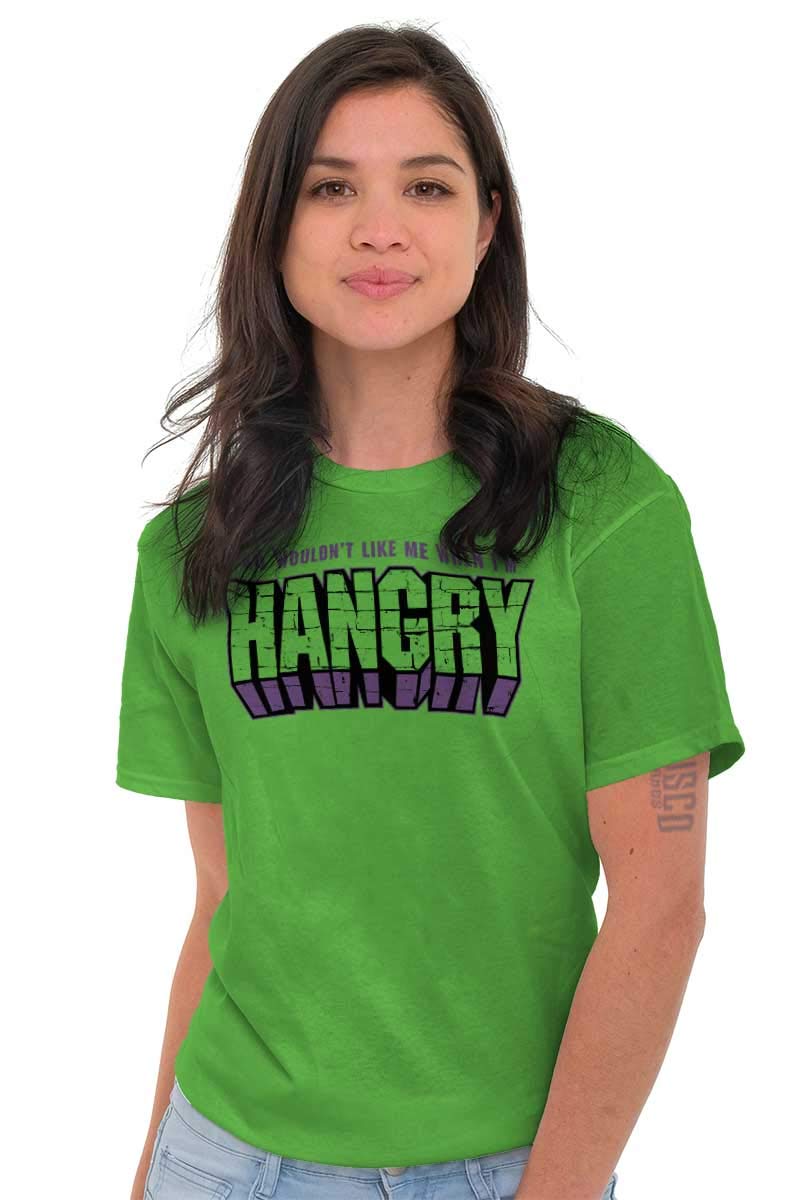 Brisco Brands Funny Hangry Angry Food Smash Graphic T-Shirt for Men & Women - Perfect Gym Workout & Casual Wear Tee