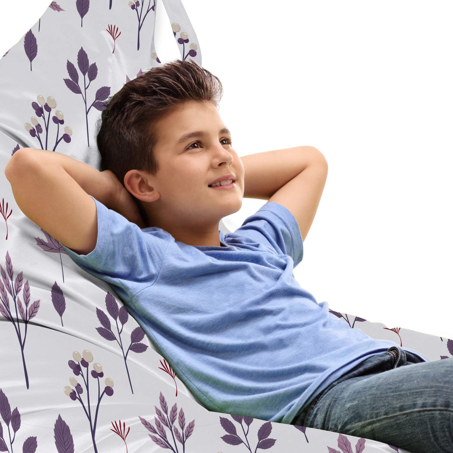 Ambesonne Autumn Leaves Lounger Chair Storage Bag - Large Capacity Purple & Violet Leaf Design with Handles - Perfect for Patio, Beach, Camping & Outdoor Furniture Protection