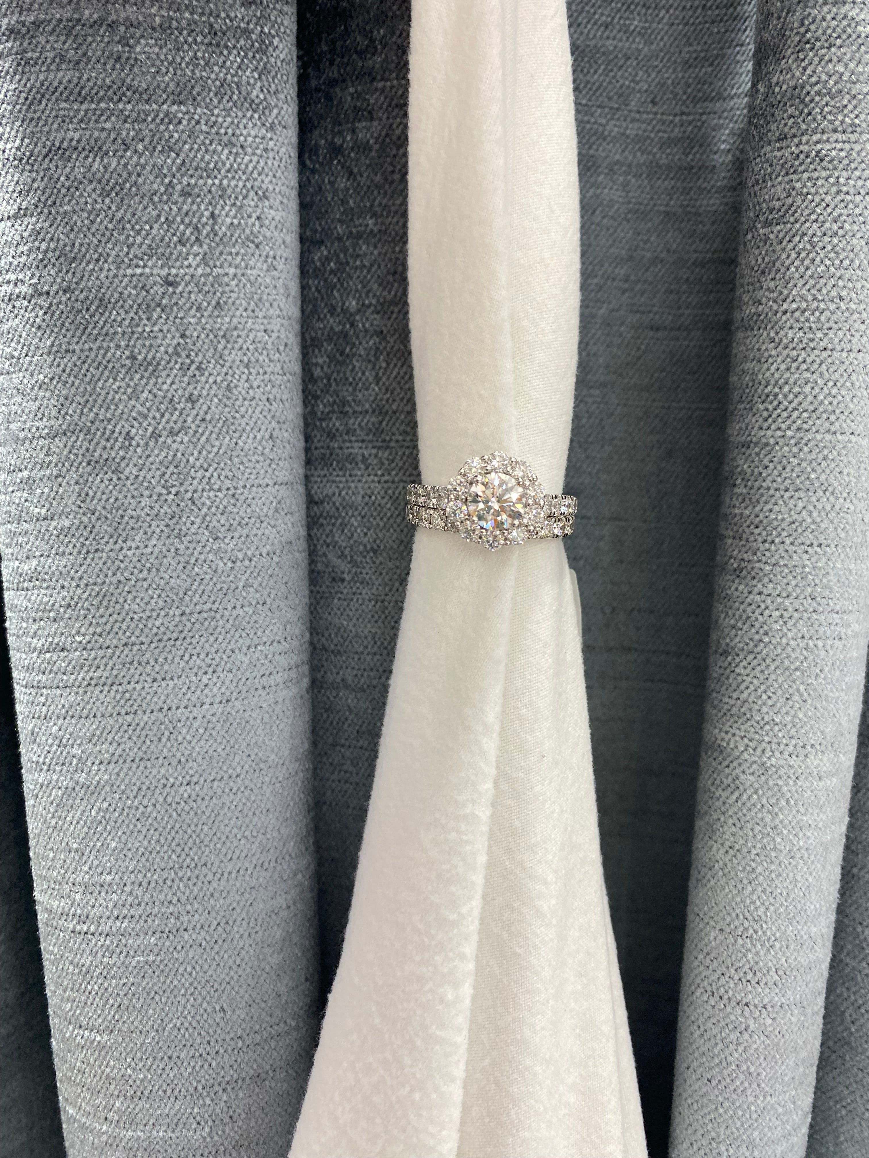 Lab Grown Round Diamond Bridal Set - 1.5ct GIA Certified Engagement Ring & Wedding Band Set for Women, Perfect for Proposals, Anniversaries & Special Occasions