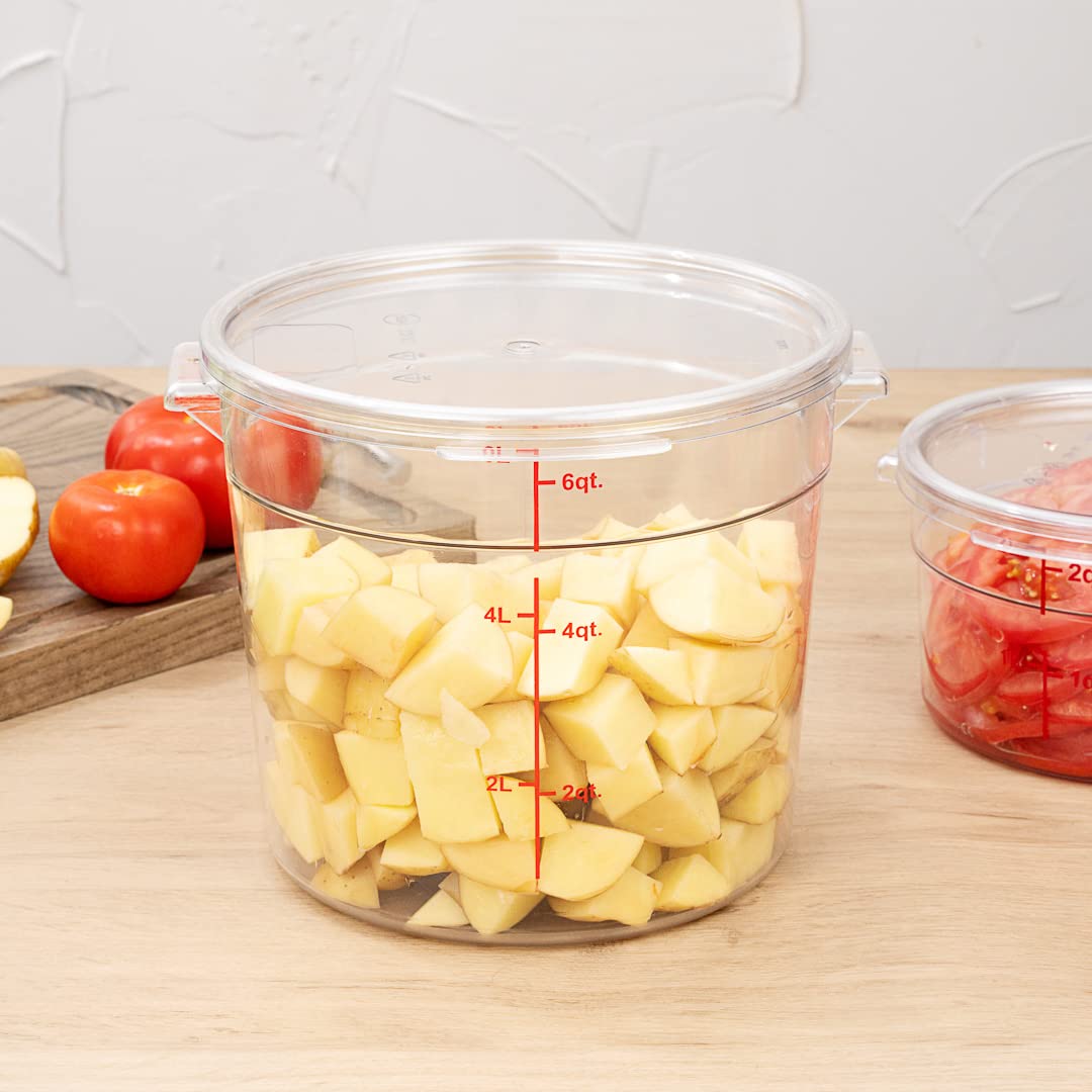 Met Lux Food Storage Container Lids - 10 Pack Round Clear Plastic Lids for Marinating & Meal Prep | Dishwasher Safe, Freezer Safe with Date Indicator | Replacement Lids for Restaurantware Containers (Containers Sold Separately) | Perfect for Kitchen Organization, Food Storage & Meal Planning
