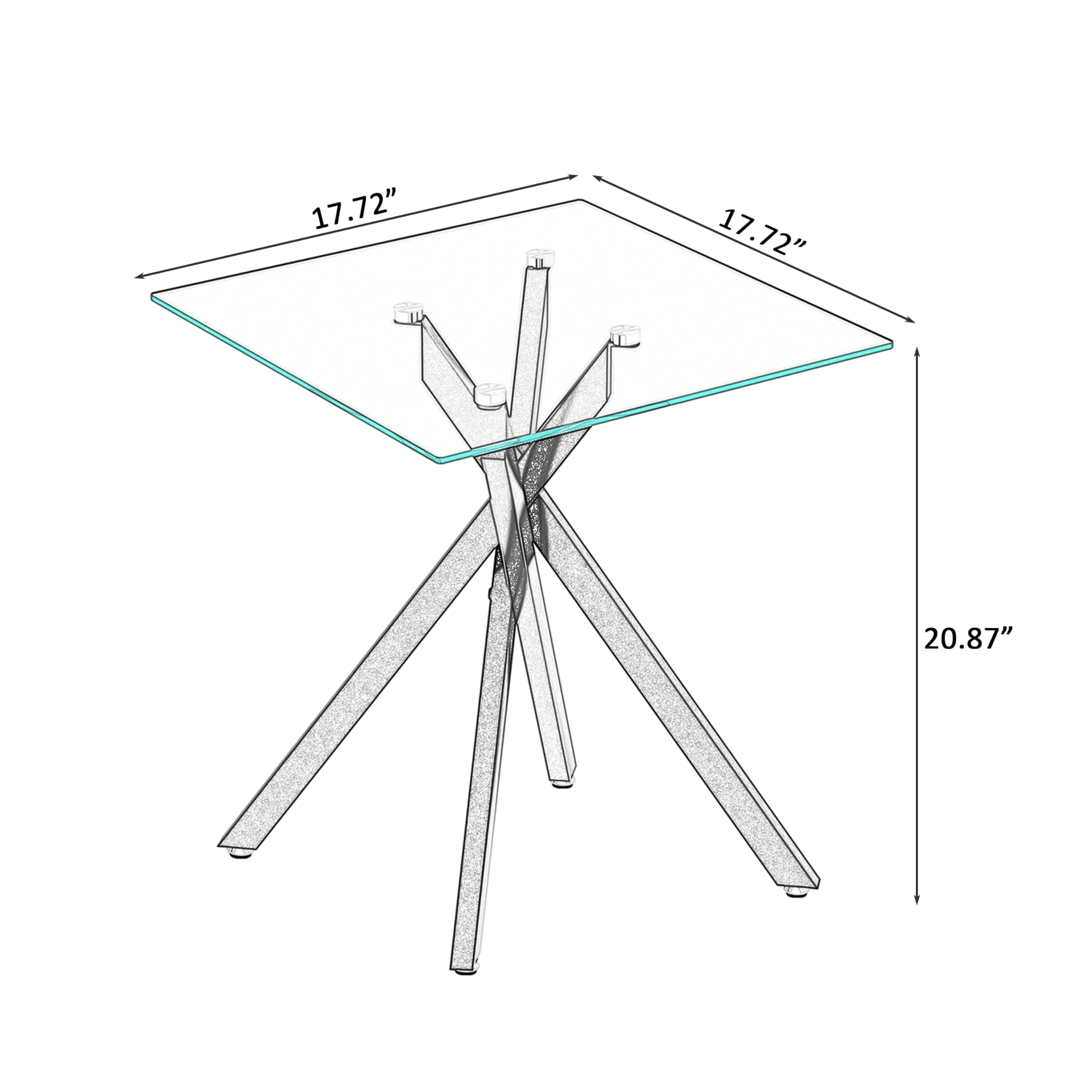 Modern Glass Gold Coffee Table Set of 2 - 47.2 Inch Clear Center Cocktail Tables with Stainless Steel Legs - Living Room, Lounge & Office Side/End Tables (Gold, 2-Piece Set) for Home Decor & Entertaining