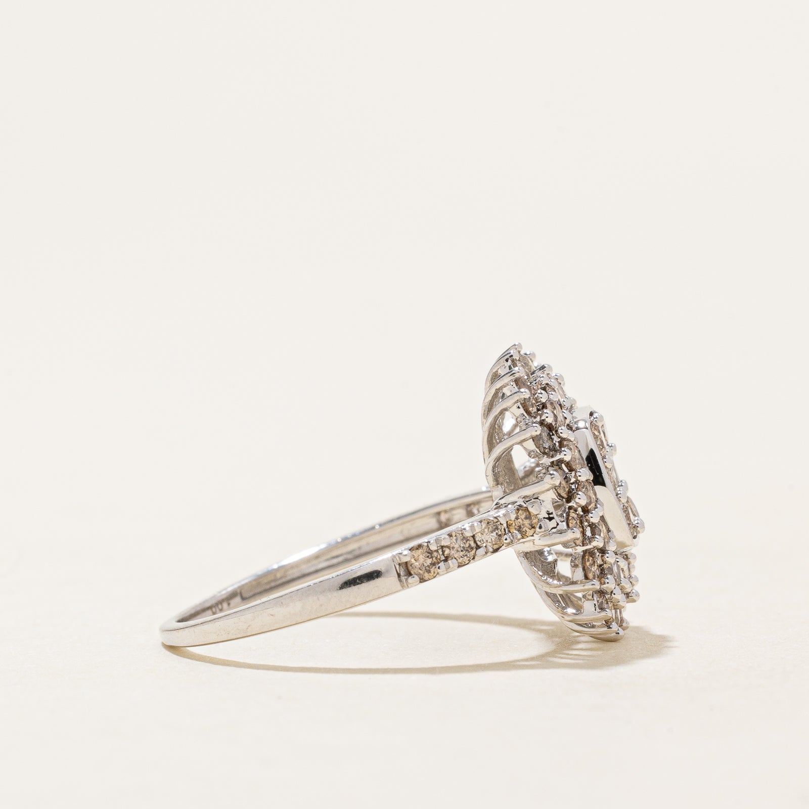1.00ctw Diamond Cluster Petal Ring - Size 6 | Elegant Floral Engagement Ring for Women | Perfect for Weddings, Anniversaries & Special Occasions