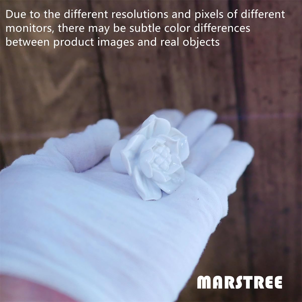 Ceramic Flower Drawer Knobs and Pulls - Pack of 6 White Cabinet Handles for DIY Furniture, Dresser, Cupboard & Bin Door - Perfect for Home Decor, Kitchen Cabinets & Bathroom Vanities