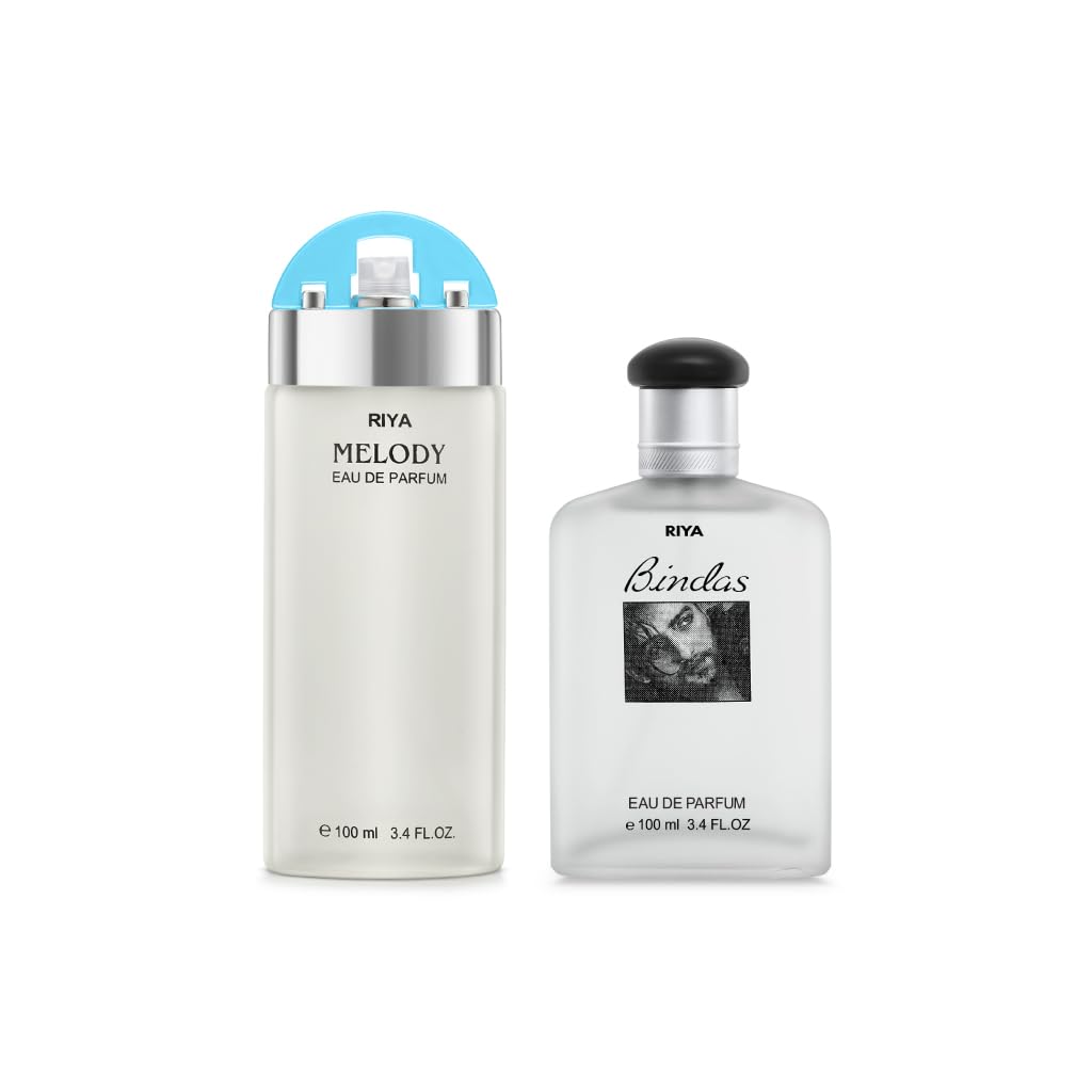 Riya Bindas & Melody Perfume Set - 2 x 100ml Eau de Parfum for Women, Long-Lasting Floral Fragrance, Gift for Her | Perfect for Date Night, Office & Special Occasions