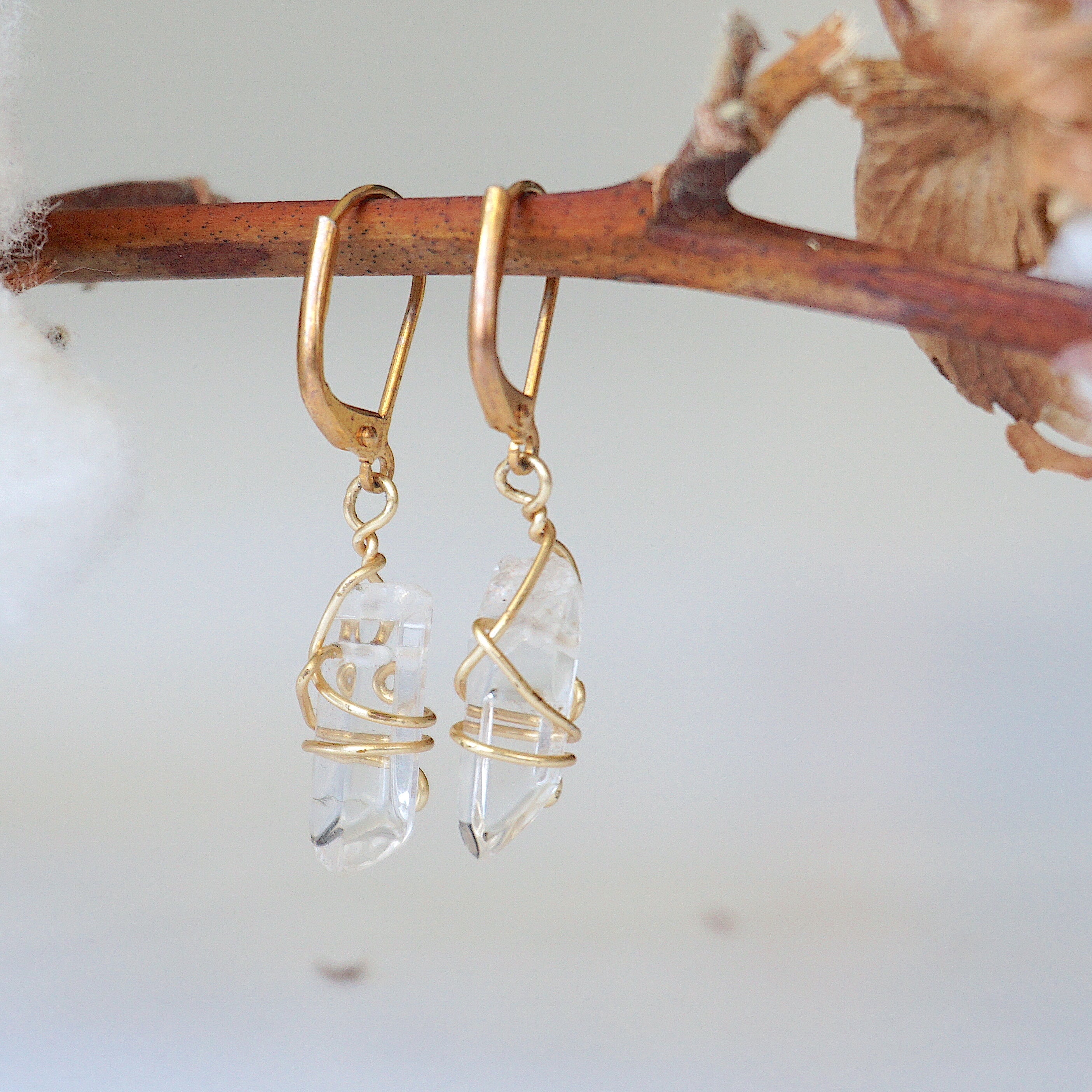 Clear Quartz Lever Back Earrings - Gold Plated Crystal Stud Earrings for Women | Elegant Jewelry for Parties, Weddings & Everyday Wear