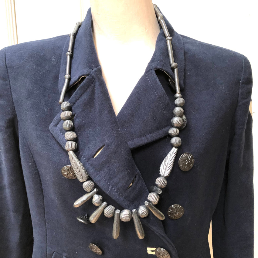 Handmade Vintage Mexican Oaxacan Black Glazed Clay Beaded Necklace - Authentic Artisan Jewelry for Boho, Festival & Everyday Wear