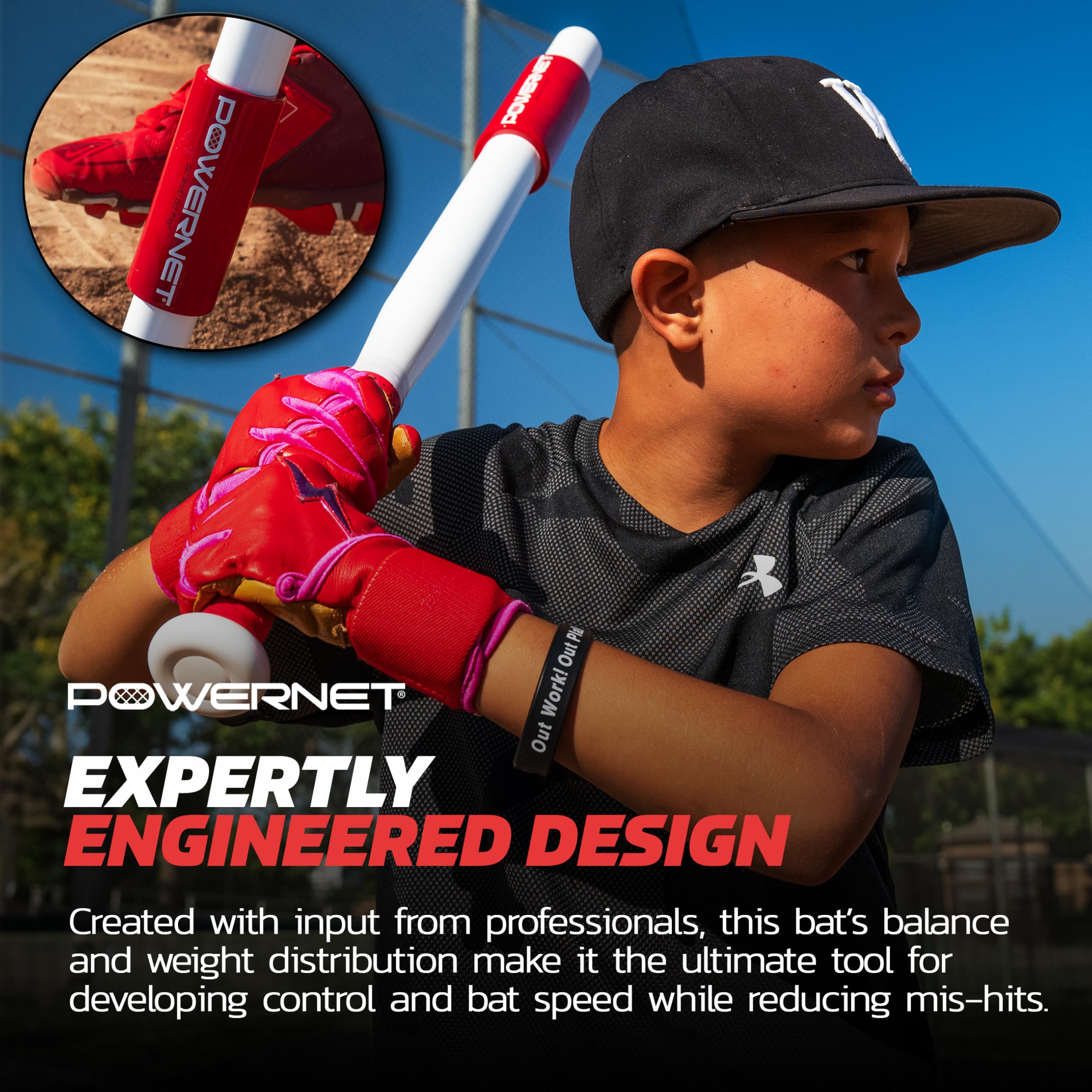 PowerNet Sweet Spot Training Bat with 3.2