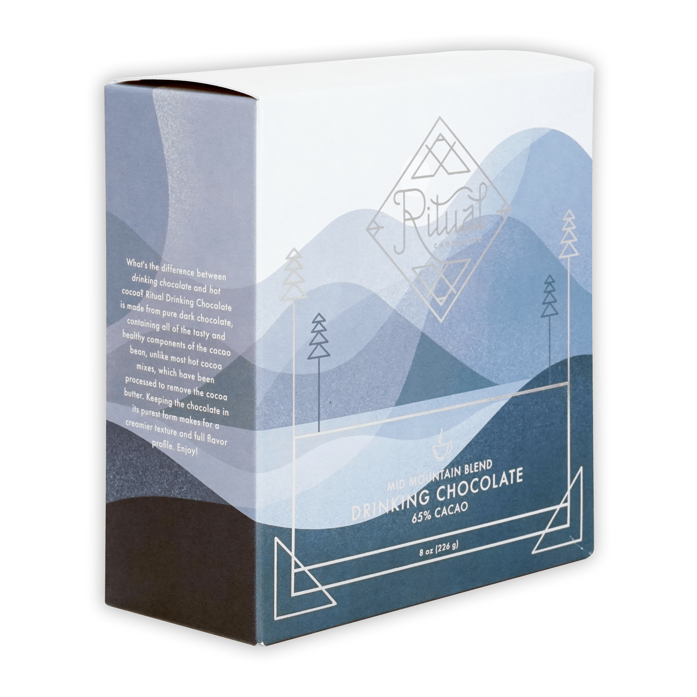 Organic Ritual Drinking Chocolate 65% Dark - Premium Mid Mountain Cocoa for Hot Chocolate & Baking - Perfect for Cozy Evenings & Holiday Gifts