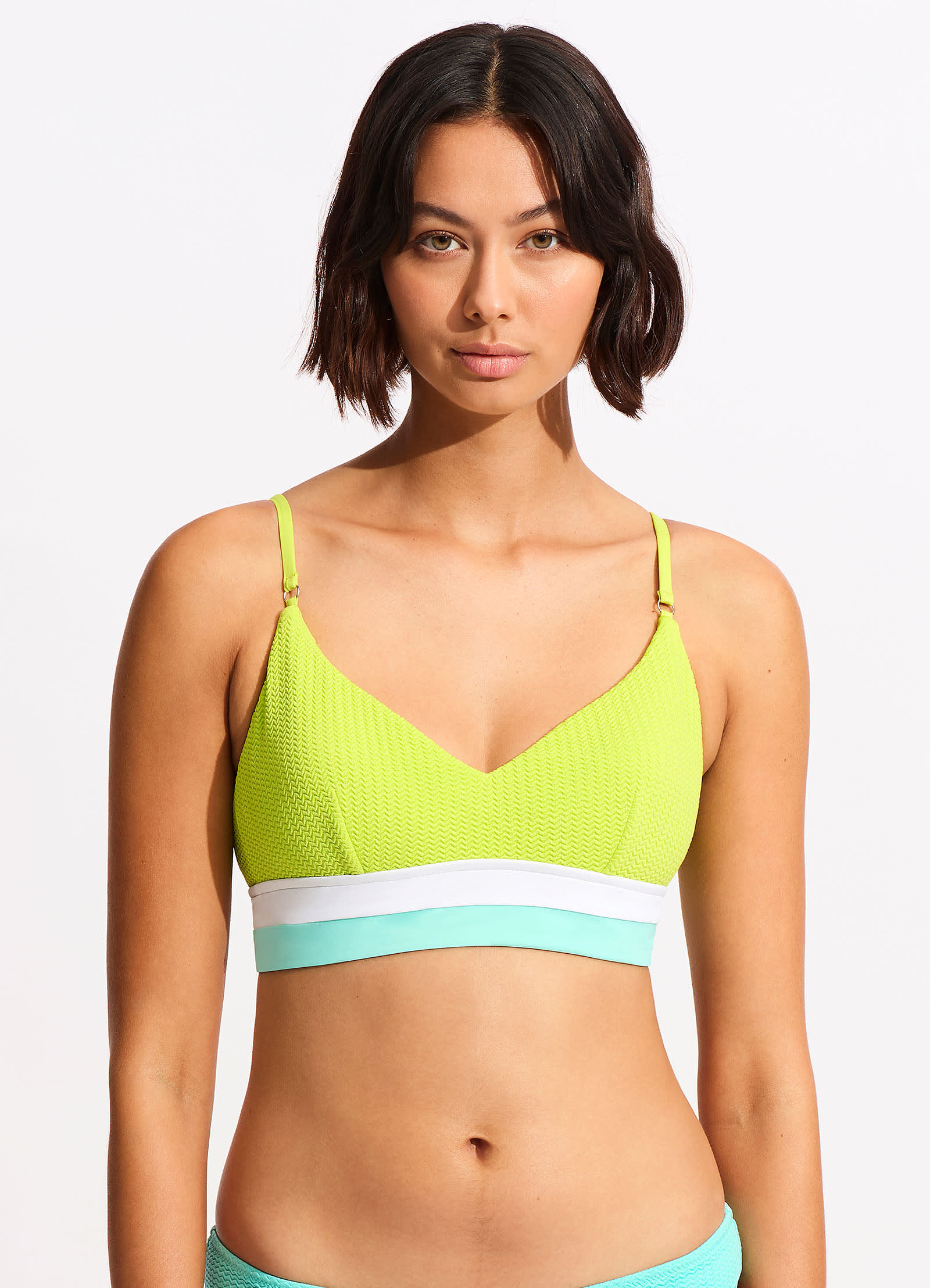 Slice Of Splice Bralette - Lime Burst | Comfortable Wireless Bralette for Women | Perfect for Yoga, Lounge & Everyday Wear