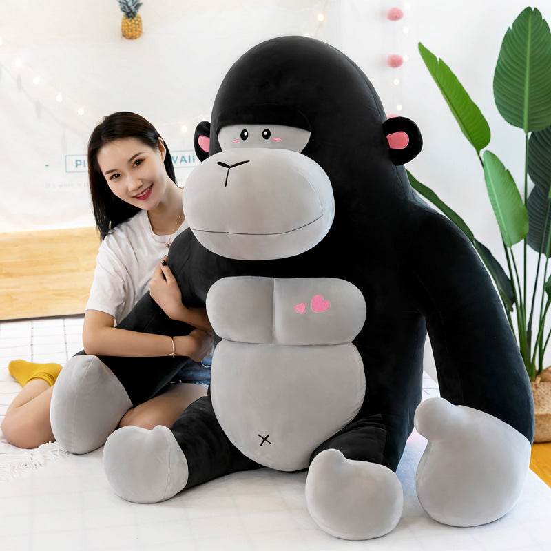 Adorable Buffed Muscular Gorilla Plush Toy - Soft Stuffed Animal for Kids Room Decor, Gym Motivation Gift & Cute Collectible