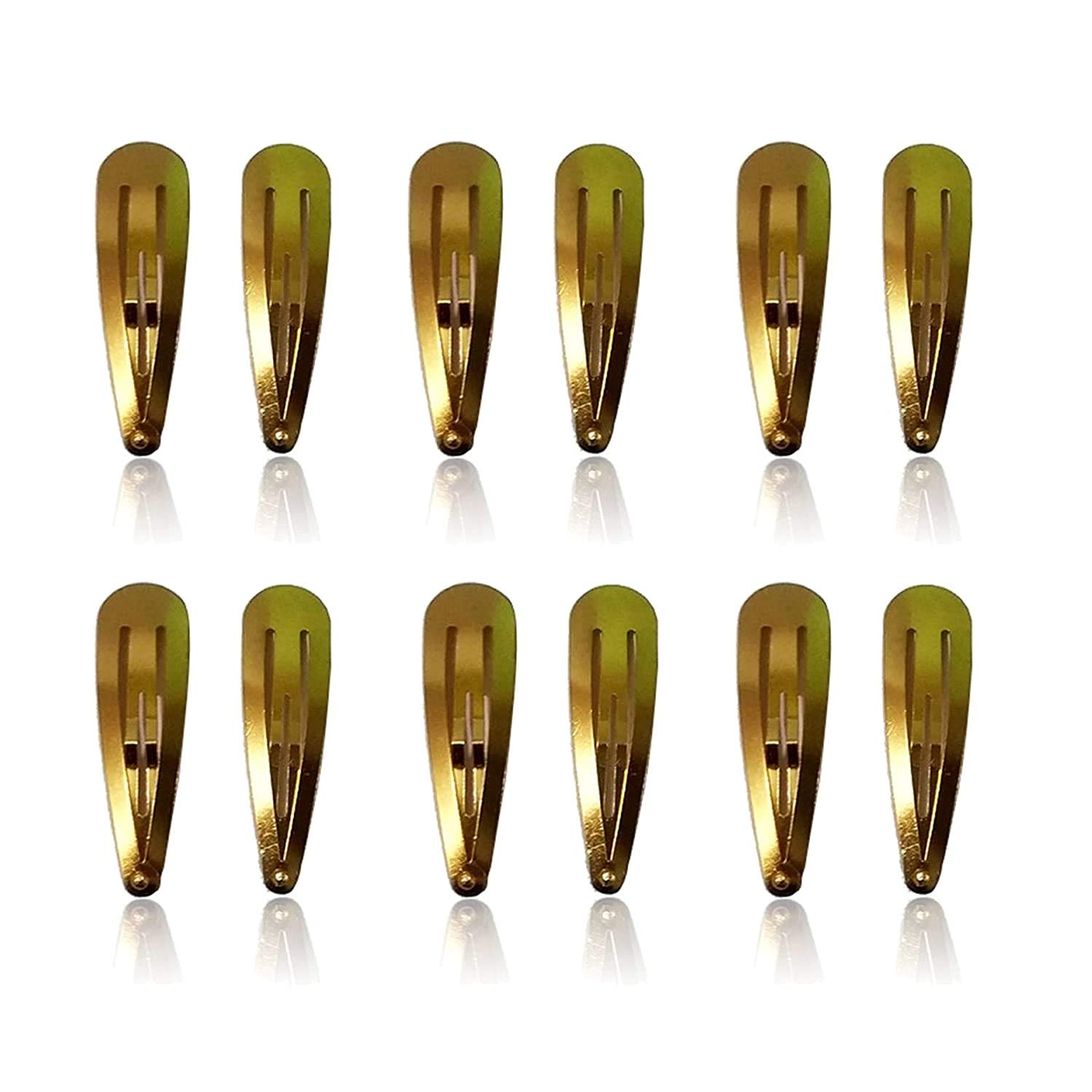 HP HIGH PROFILE Golden Tic Tac Hair Clips for Women & Girls - Korean Style Hair Accessories (12 Pack) - Perfect for School, Work & Special Occasions