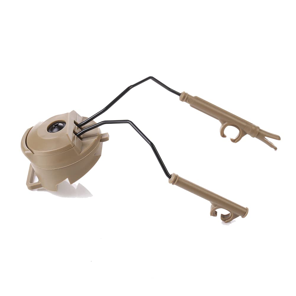 Sgnsvj Helmet Fast Rail Mounts - Universal Headset Rail Adapter & Holder Set for Bike & Motorcycle Helmets - Durable Helmet Suspension Bracket Accessories (Khaki) - Perfect for Cycling, Motorcycling & Outdoor Sports