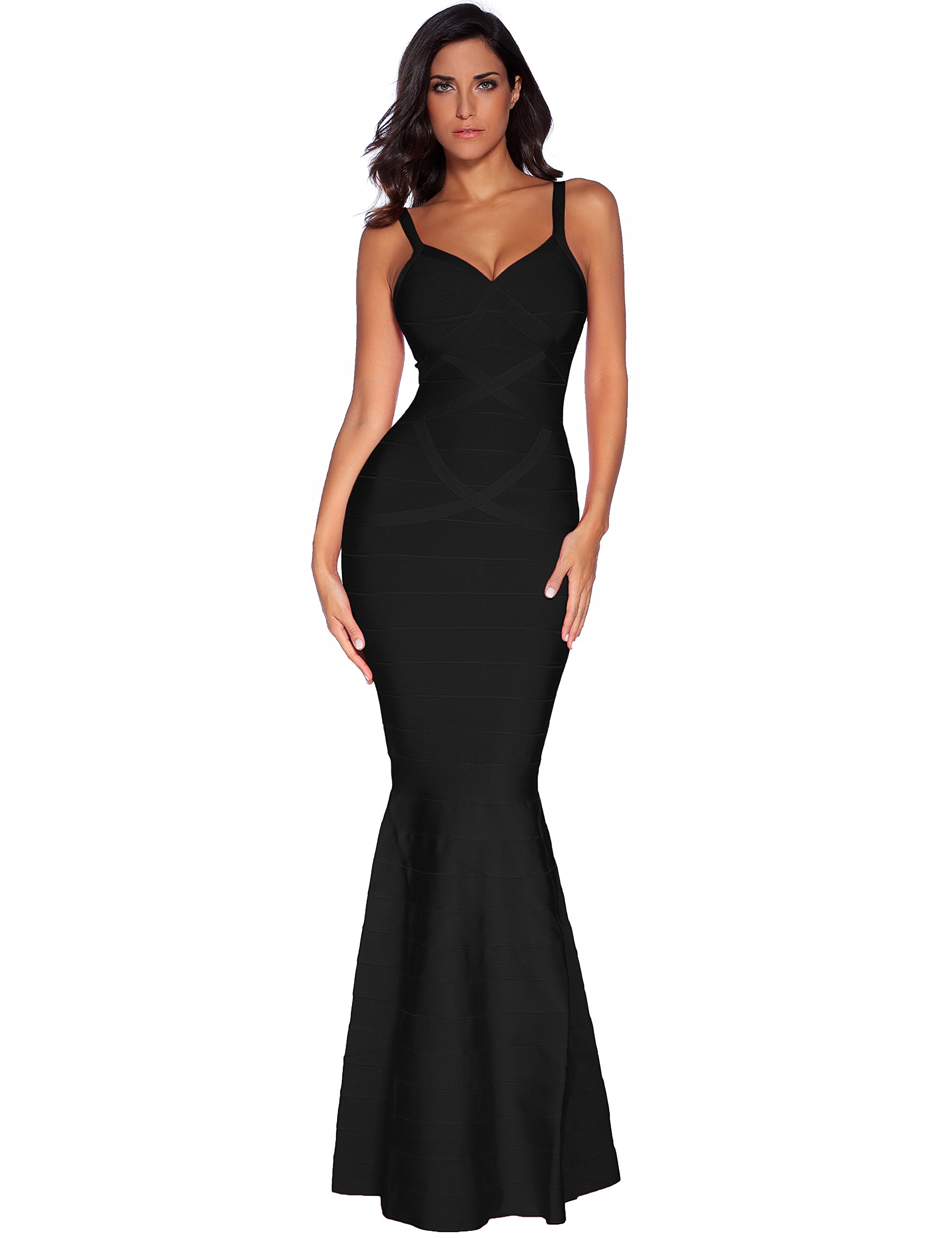 Meilun Women's Maxi Bandage Dress Fishtail Bodycon Formal Evening Gown - Elegant Slim Fit Long Dress for Prom, Party, Cocktail & Special Occasions