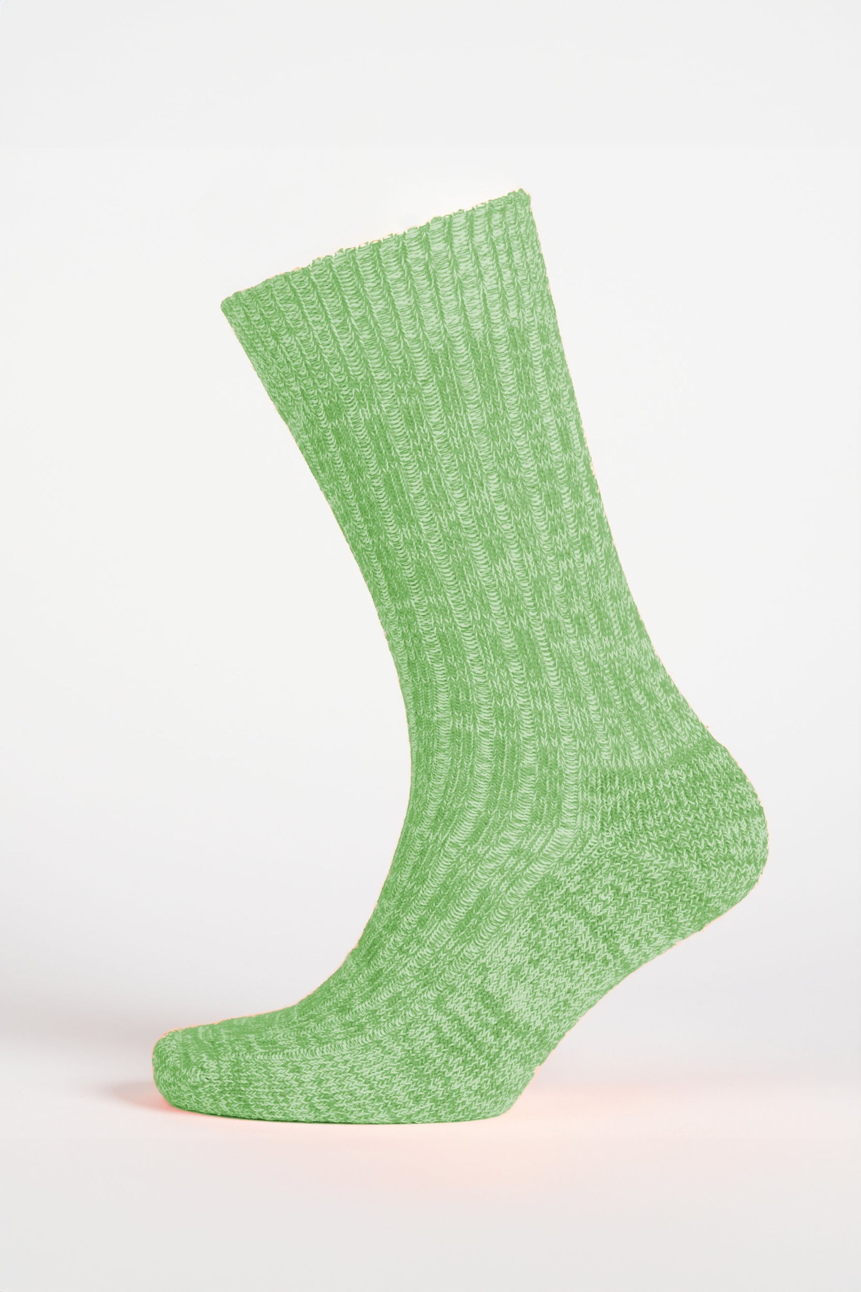 Breathable Cushioned Cotton Walking Socks for Men & Women - Green/White - Comfortable Athletic Socks for Hiking, Running & Everyday Wear