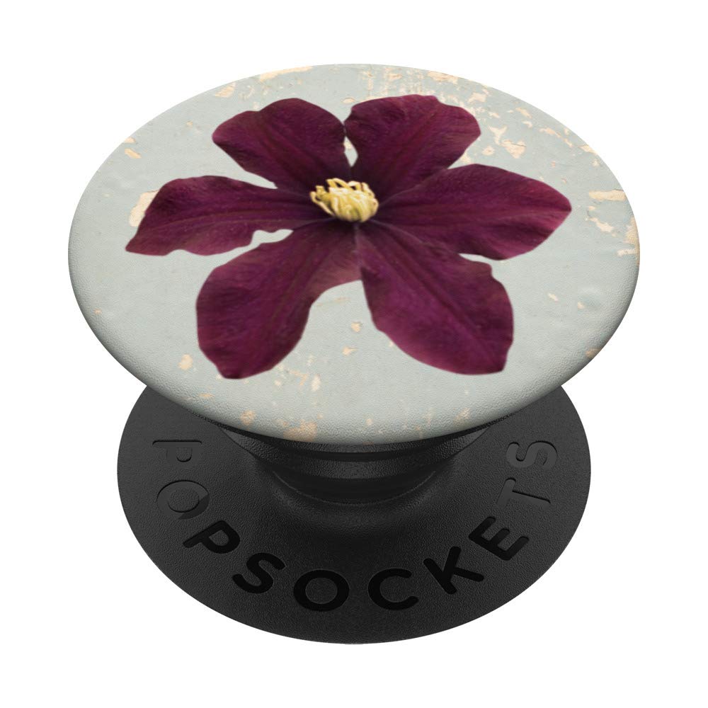 Pressed Flower Floral Photo Dark Purple PopSockets PopGrip - Swappable Phone Grip for iPhone, Samsung & Tablets - Perfect for Photography Lovers, Nature Enthusiasts & Gift Giving