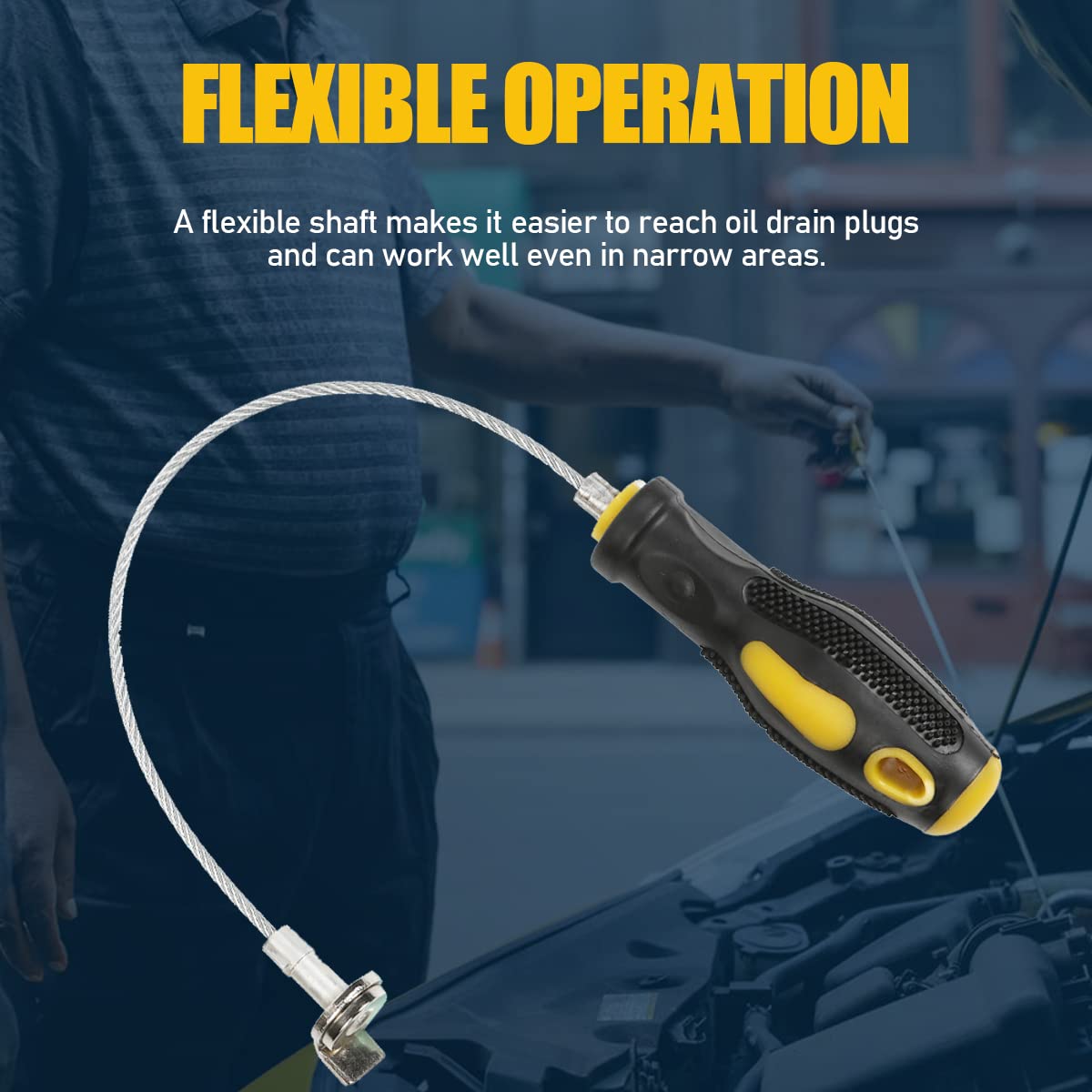 CMTOOL 13-Inch Magnetic Oil Drain Plug Removal Tool - Heavy Duty Anti-Scald Wrench for Tight Spaces | Perfect for DIY Oil Changes & Automotive Maintenance