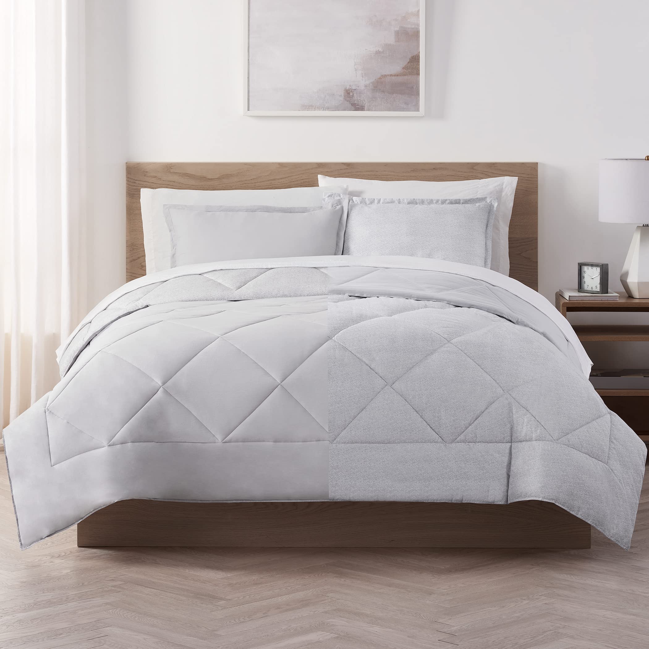 Serta SuperSoft Cooling 5-Piece Reversible Comforter Set with Sheets & Pillowcases - All-Season Microfiber Bedding for Twin/Twin XL Beds | Perfect for Guest Rooms, Dorms & Cozy Nights