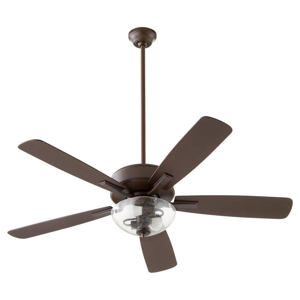Quorum 4525-2286 Ovation 52-Inch Ceiling Fan with LED Light Kit, Oiled Bronze Finish - Perfect for Living Room, Bedroom, and Outdoor Covered Patio