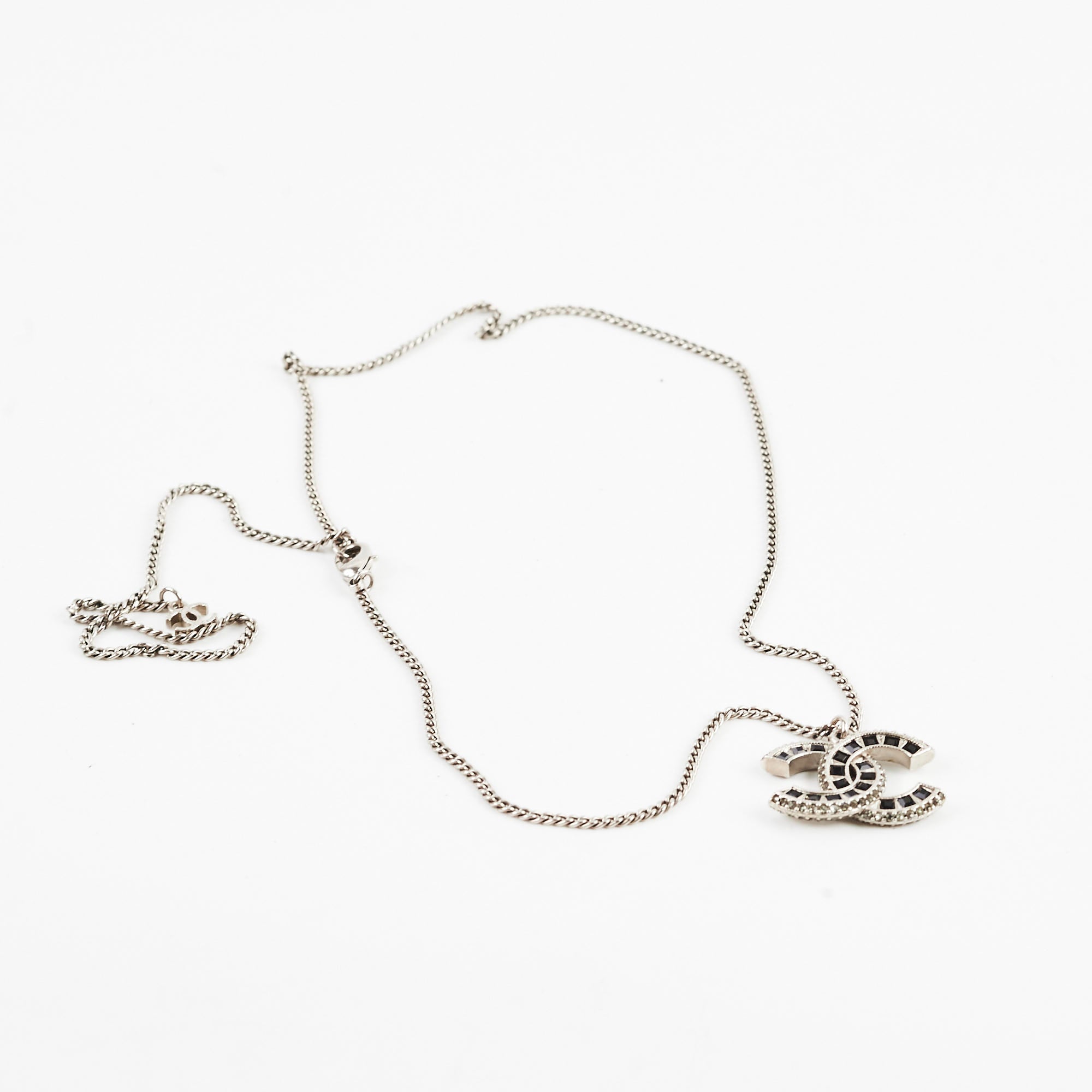 Chanel CC Silver Necklace for Women - Elegant Costume Jewelry for Party, Wedding & Everyday Wear