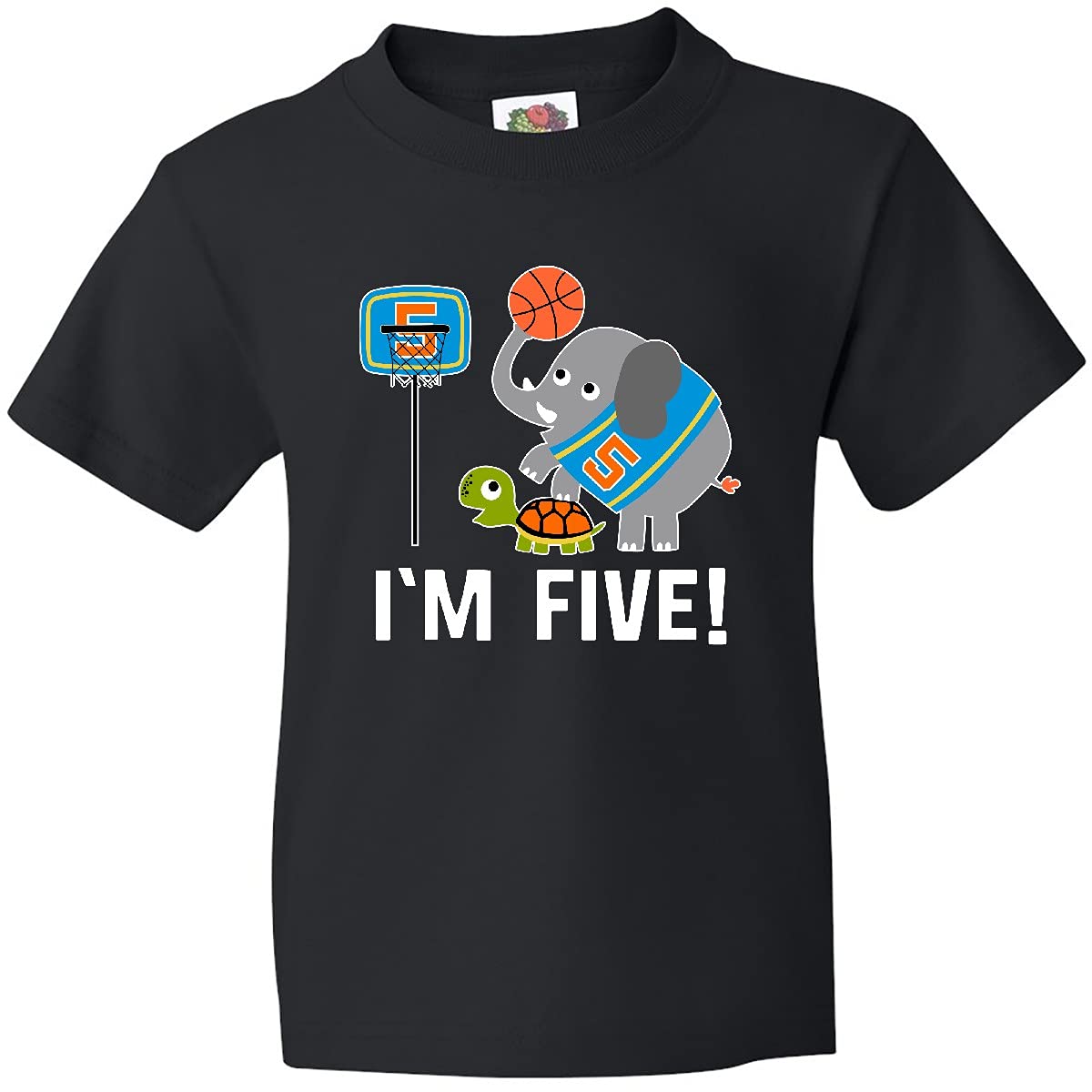 Inktastic Basketball 5th Birthday T-Shirt for 5 Year Old Boys - Youth Sports Apparel for Basketball Parties & Kids' Birthday Gifts