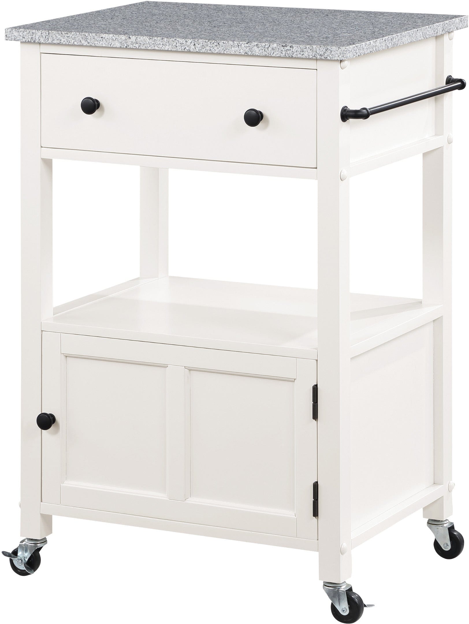 Office Star Fairfax Kitchen Cart with Wheels - Mobile Kitchen Island for Small Spaces, Food Prep & Storage - Ideal for Apartments, Dorms & Compact Kitchens