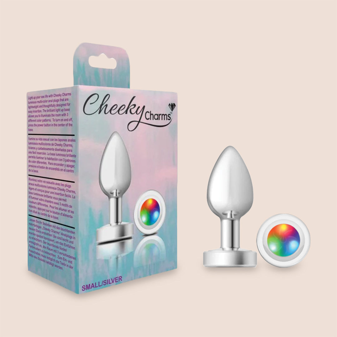 Cheeky Charms Silver Light Up Plug - Lightweight Metal Booty Jewelry for Women | Glow in the Dark Body Jewelry for Parties, Raves & Festivals