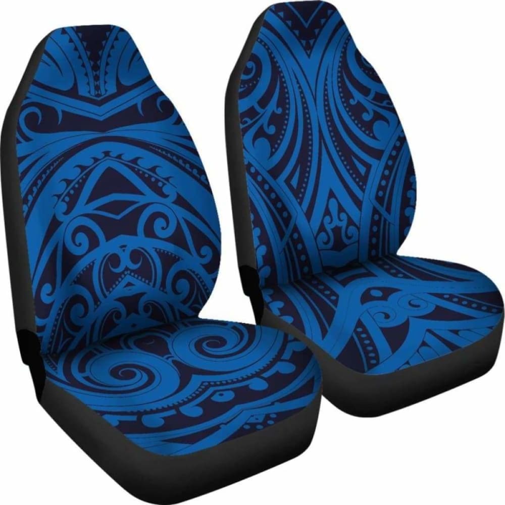 Premium Blue Tribal Polynesian Car Seat Covers - Universal Fit for Cars, Trucks & SUVs - Stylish Protection for Road Trips & Daily Commutes