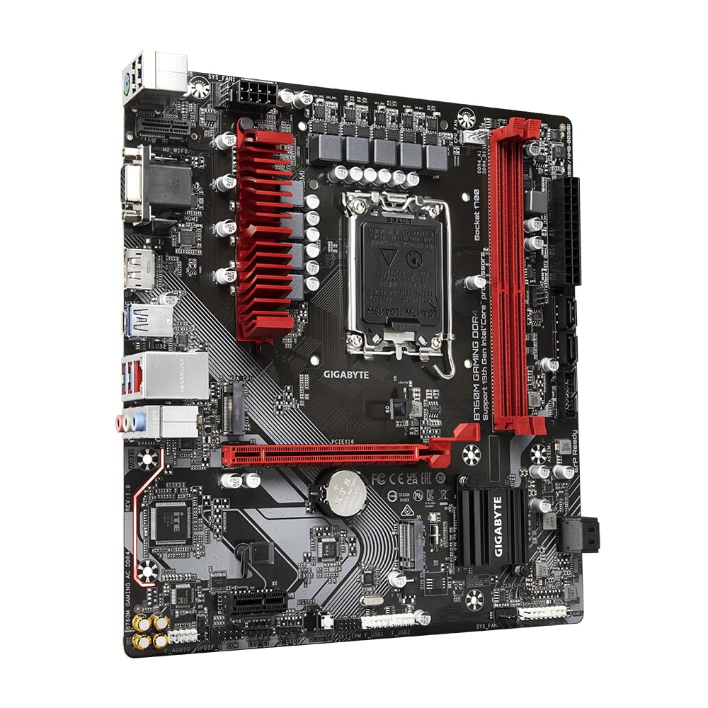 GIGABYTE B760M Gaming Motherboard for Intel LGA 1700 Socket with DDR4 Support - Perfect for Gaming PCs and High-Performance Workstations