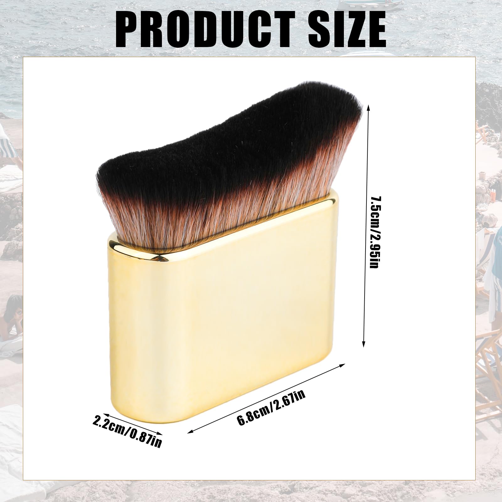 Premium Self Tanning Brush - Soft Tanning Applicator for Face & Body, Portable Makeup Brush with Ergonomic Handle (Gold) | Perfect for Streak-Free Tanning at Home, Salon, or Travel