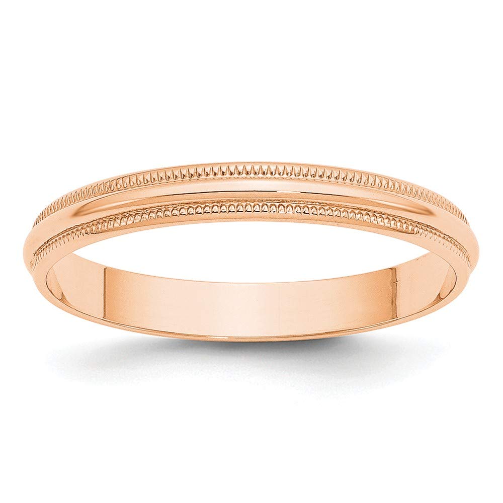 10K Rose Gold 3mm Milgrain Dome Wedding Band Ring for Women - Classic Plain Engagement Ring, Anniversary Jewelry Gift for Brides, Wives (Perfect for Weddings, Anniversaries & Special Occasions)