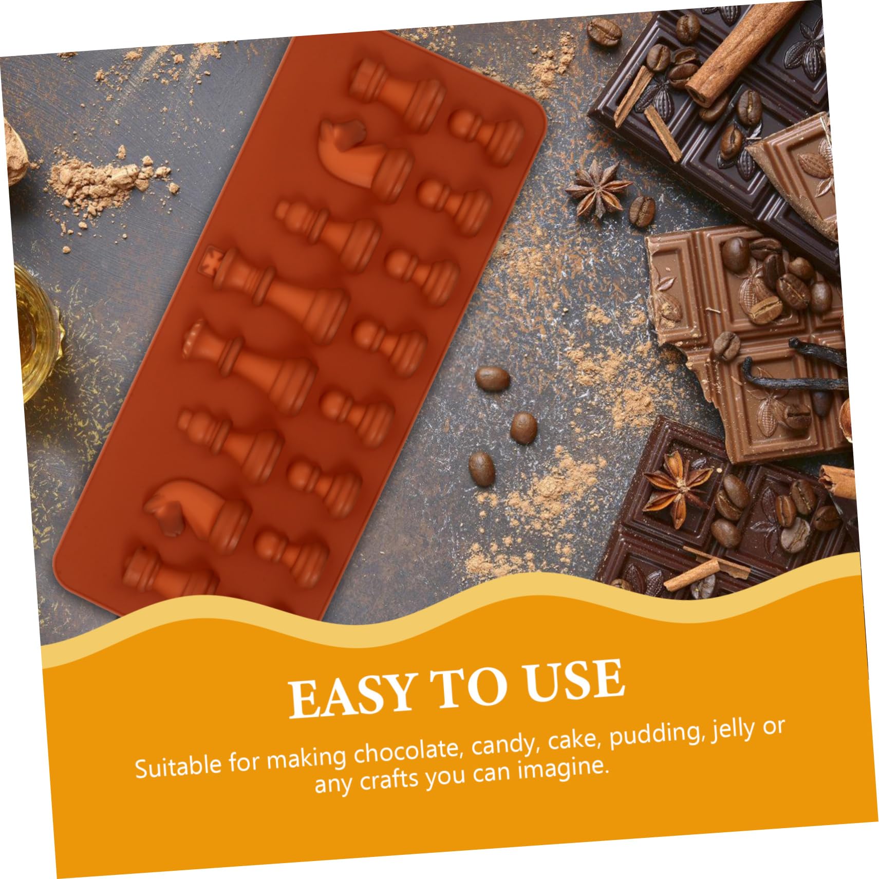 16-Piece Silicone Chess Molds for Resin, Chocolate, Soap, Baking - 3D Chess Shape Ice Cube & Cake Molds - Perfect for DIY Crafts, Party Decor, and Unique Gifts
