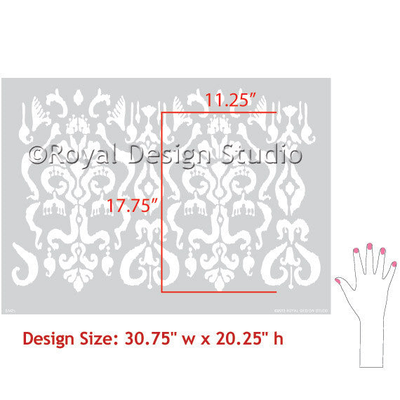 Khanjali Ikat Stencil - Handmade Decorative Stencil for DIY Crafts, Wall Art, and Fabric Painting | Perfect for Home Decor, Scrapbooking, and Gift Wrapping