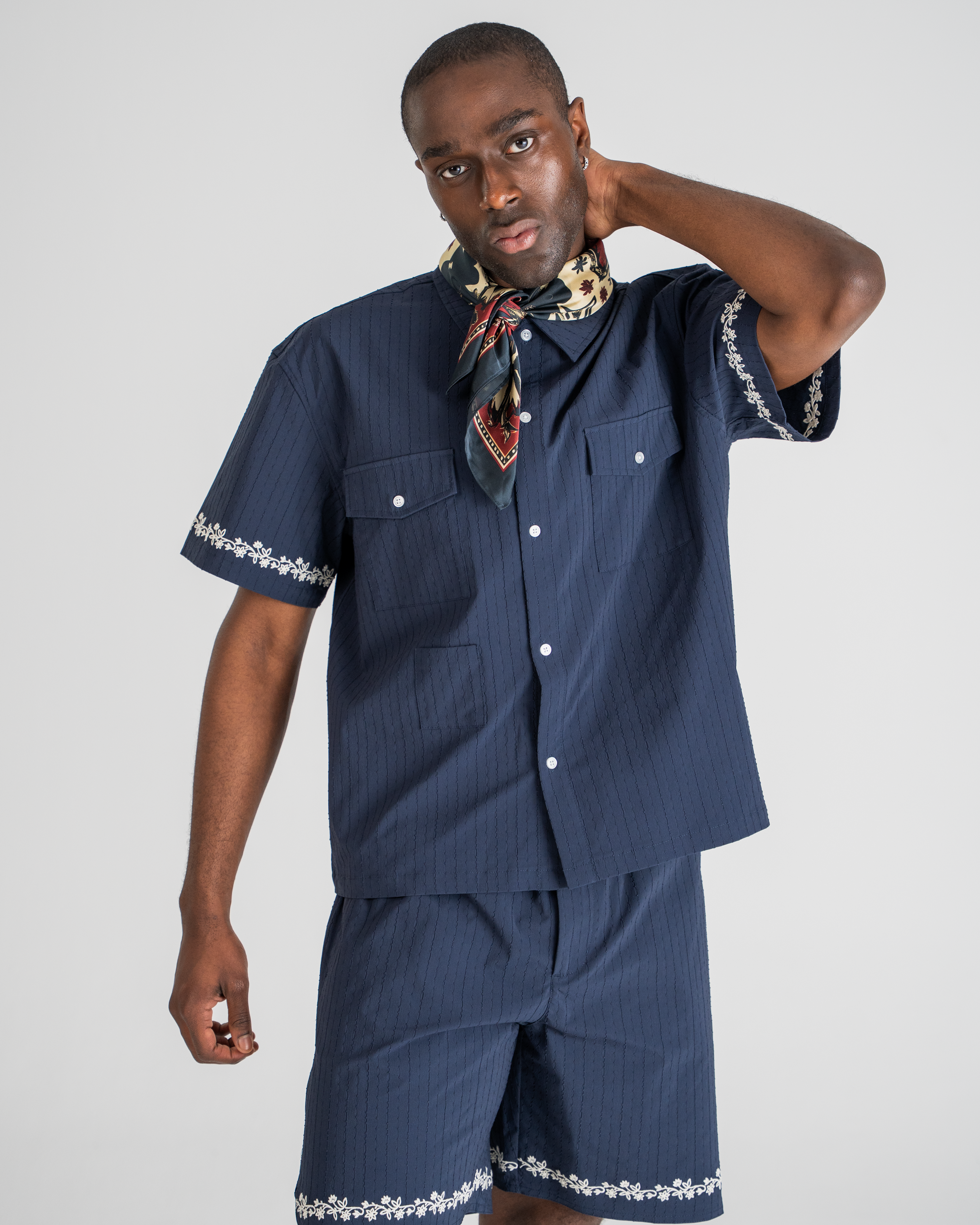 Men's SC Western Shirt in Navy Blue - Stylish Cowboy Shirt for Casual Wear, Rodeo, and Country Music Events