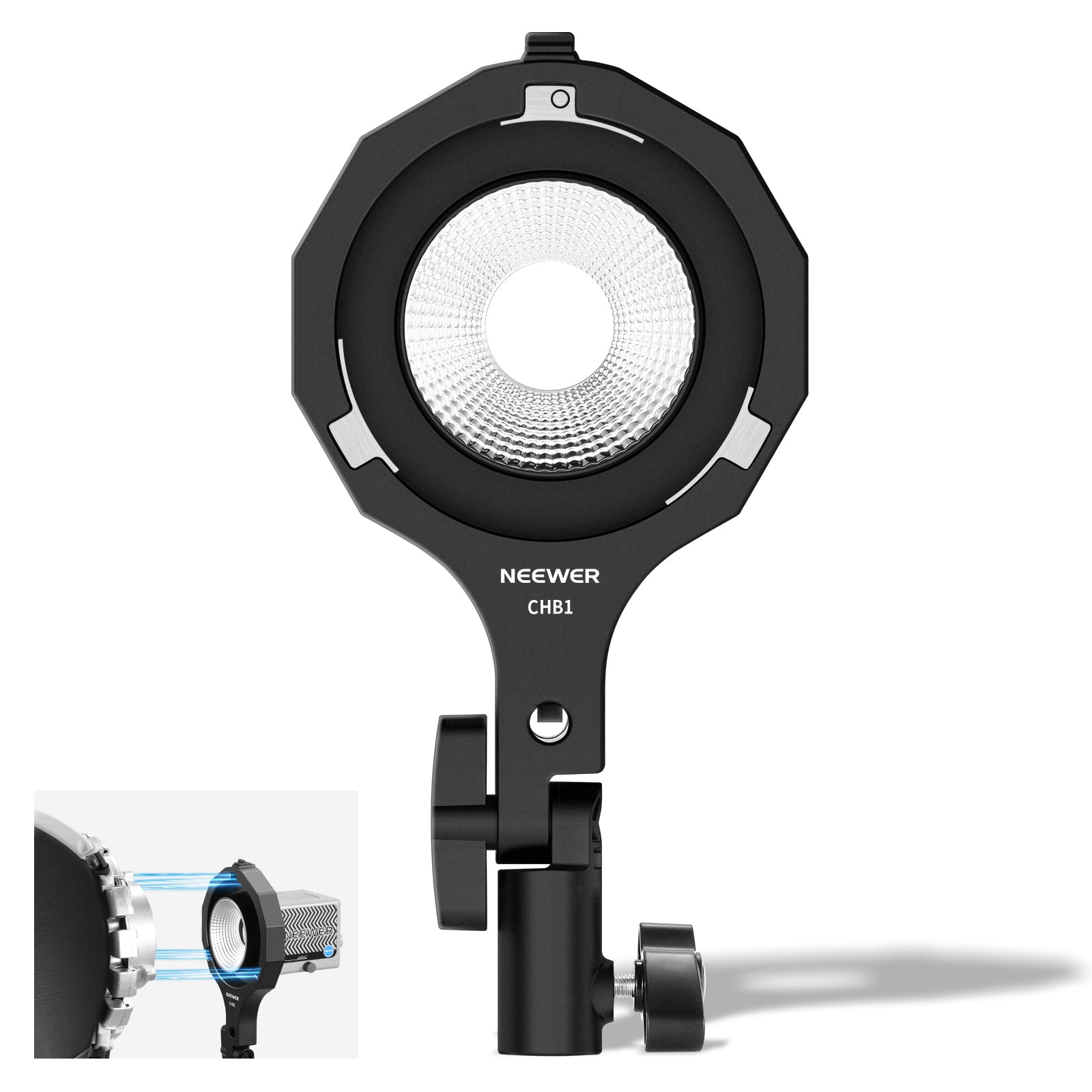 NEEWER CHB1 Bowens Mount Adapter Holder for HS60B/HB60S Handheld Video Light - Compatible with DSLR Cameras, Perfect for Photography & Videography Lighting Setup